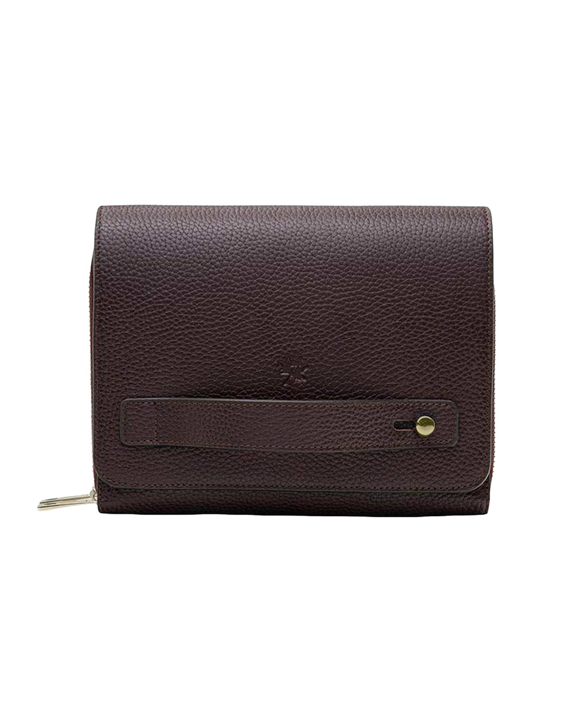 کیف پاسپورتی چرم مردانه قهوه ای نوین چرم Novin Leather مدل 935 WB3710