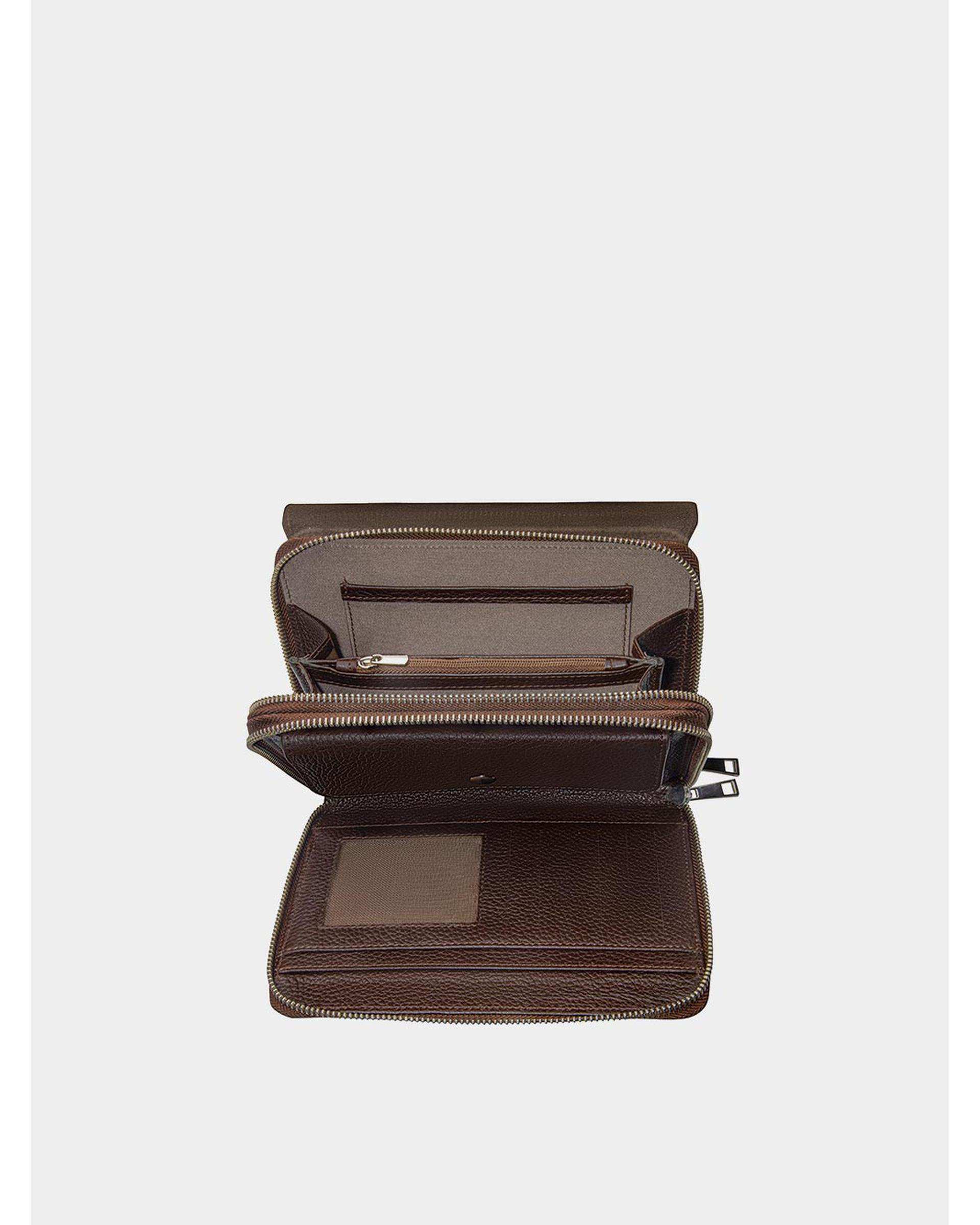 کیف پاسپورتی چرم مردانه قهوه ای نوین چرم Novin Leather مدل 935 WB3710