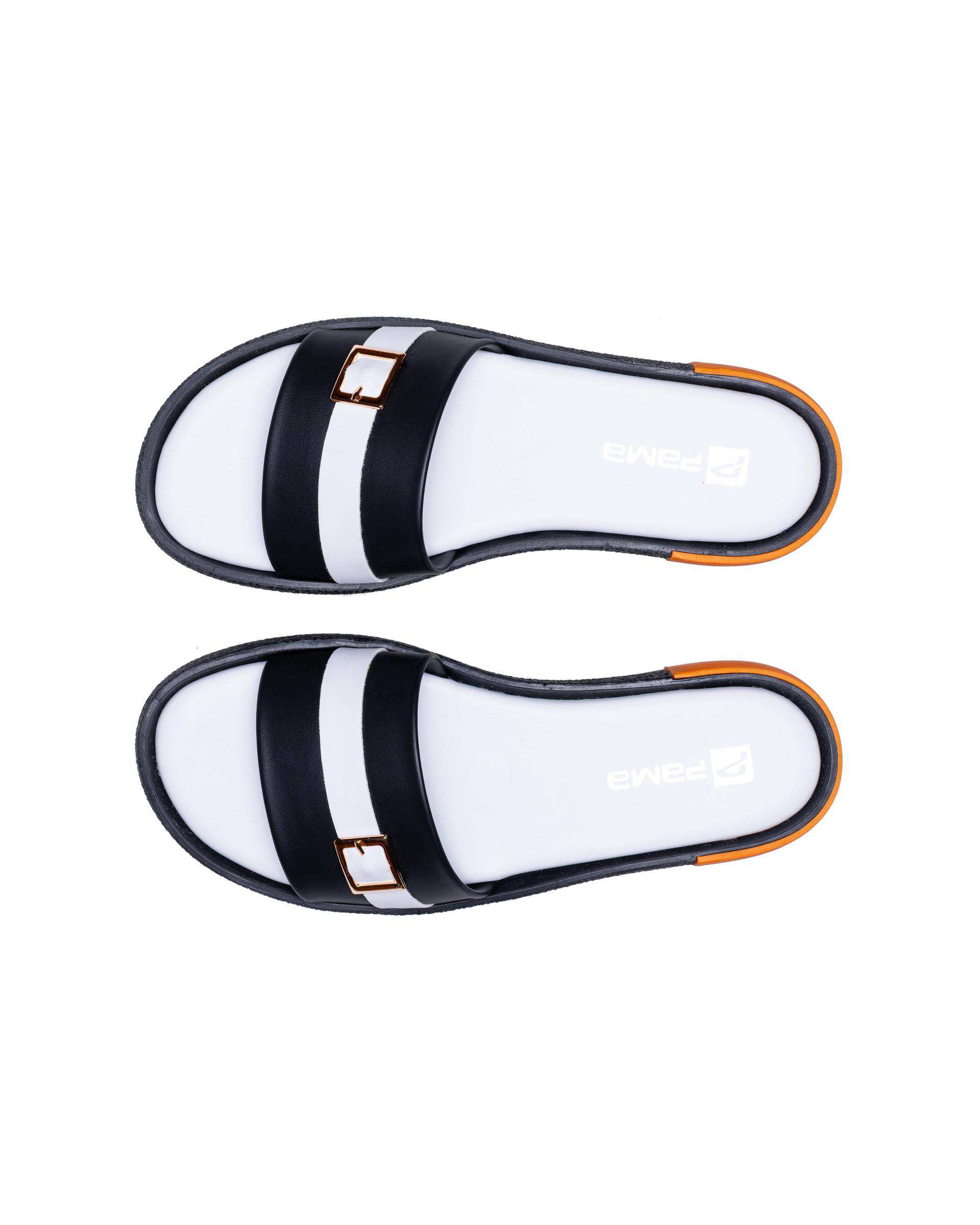 صندل زنانه مشکی سفید سلما پاما Pama مدل CSLMA