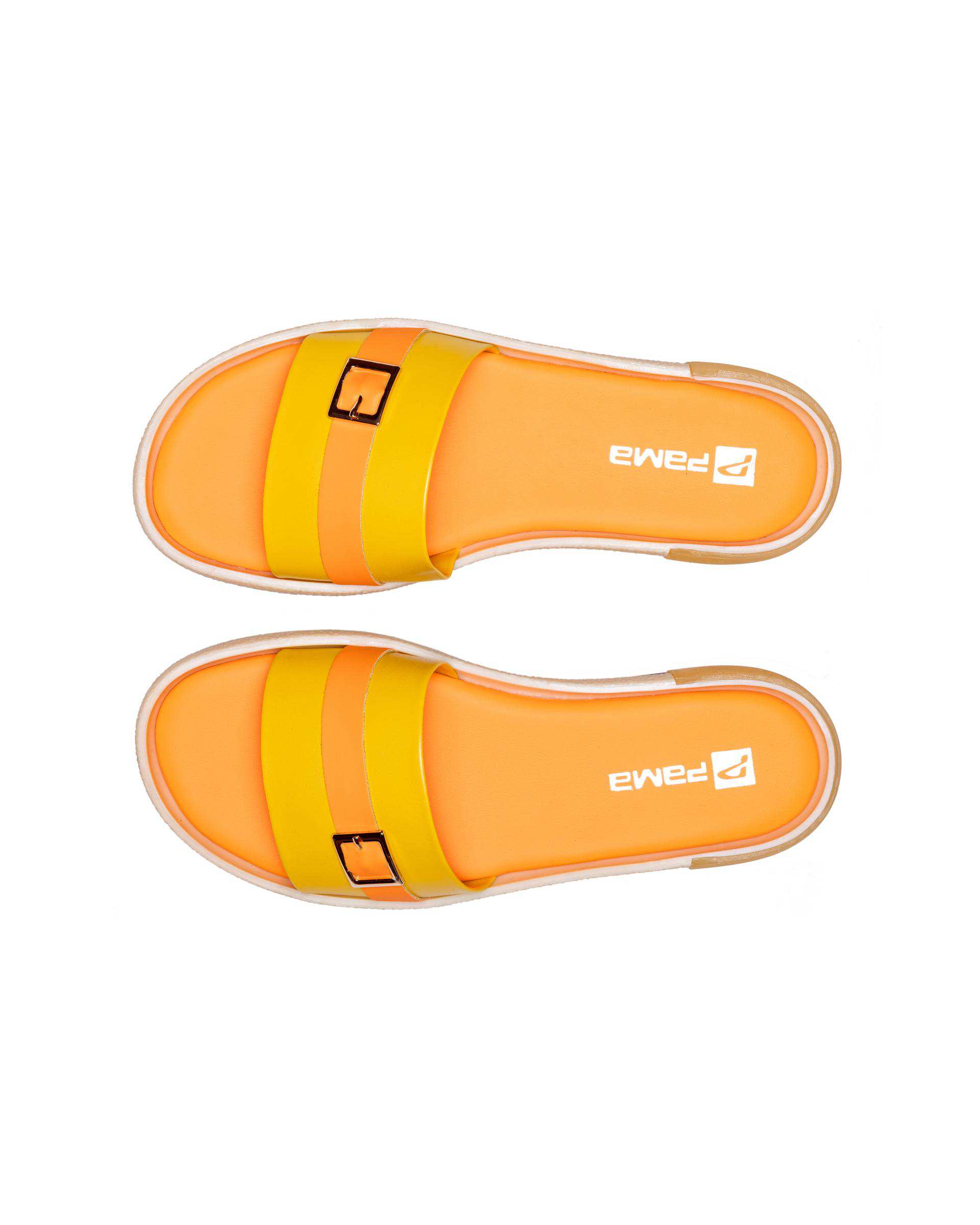 صندل زنانه زرد نارنجی سلما پاما Pama مدل CSLMA