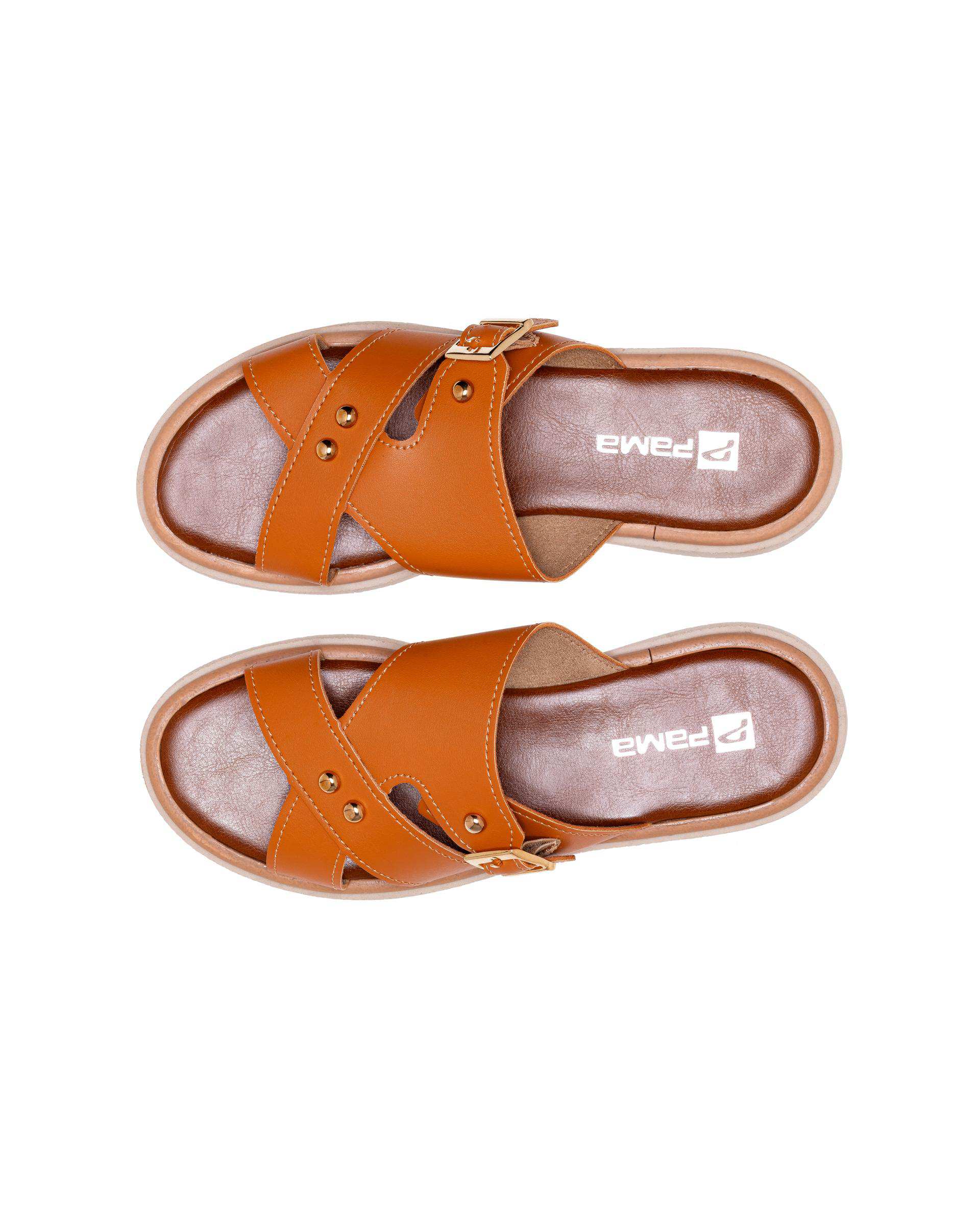 صندل زنانه عسلی پاما Pama مدل CVILT