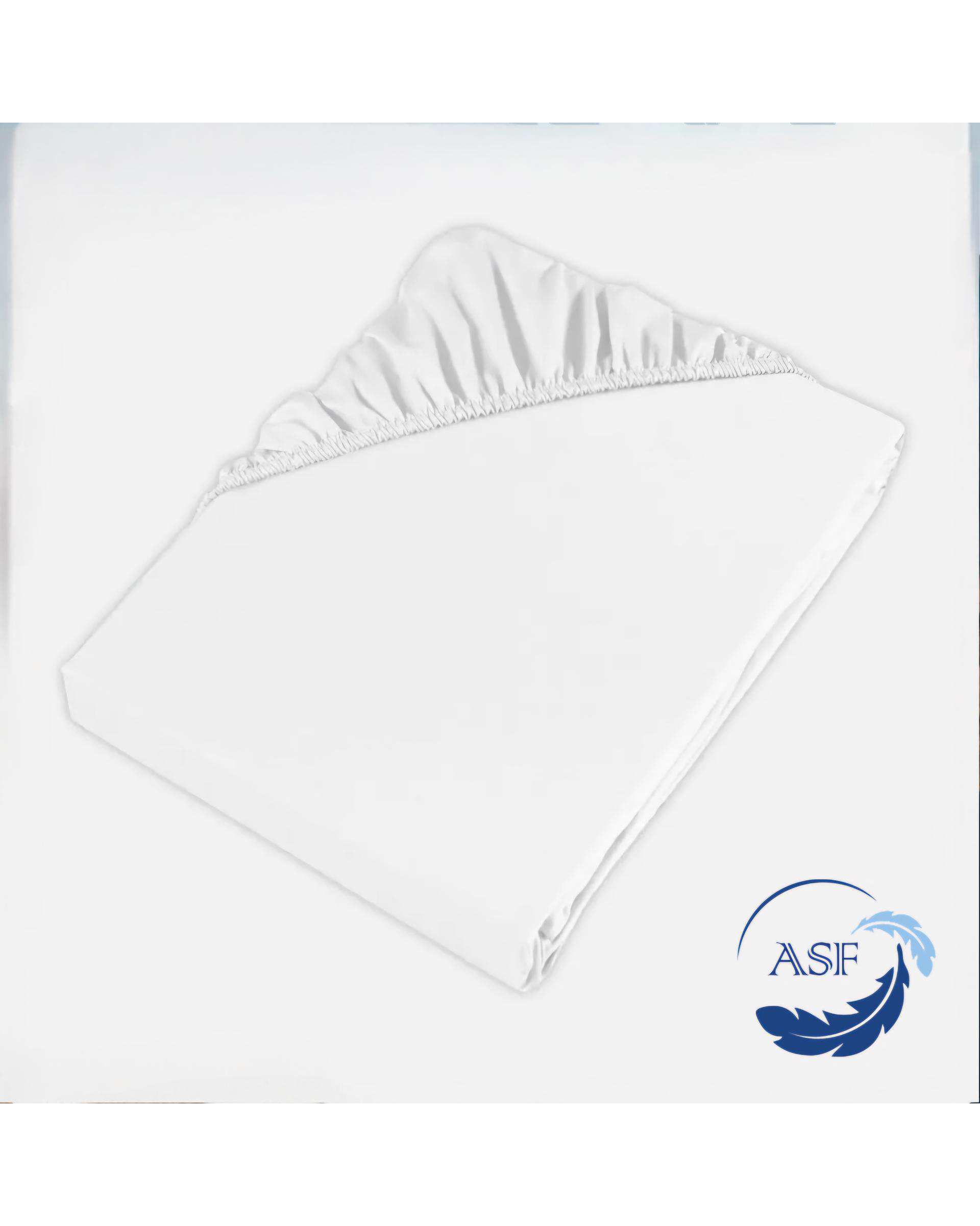 سرویس ملحفه و روبالشی یک نفره سه تکه عرض 90 سفید ای اس اف ASF مدل MINIMALUX