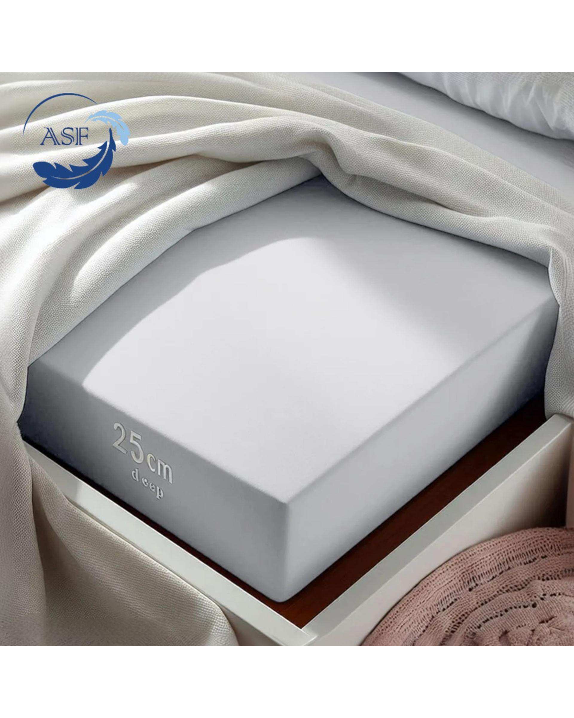 سرویس ملحفه و روبالشی یک نفره سه تکه عرض 90 نقره ای ای اس اف ASF مدل MINIMALUX