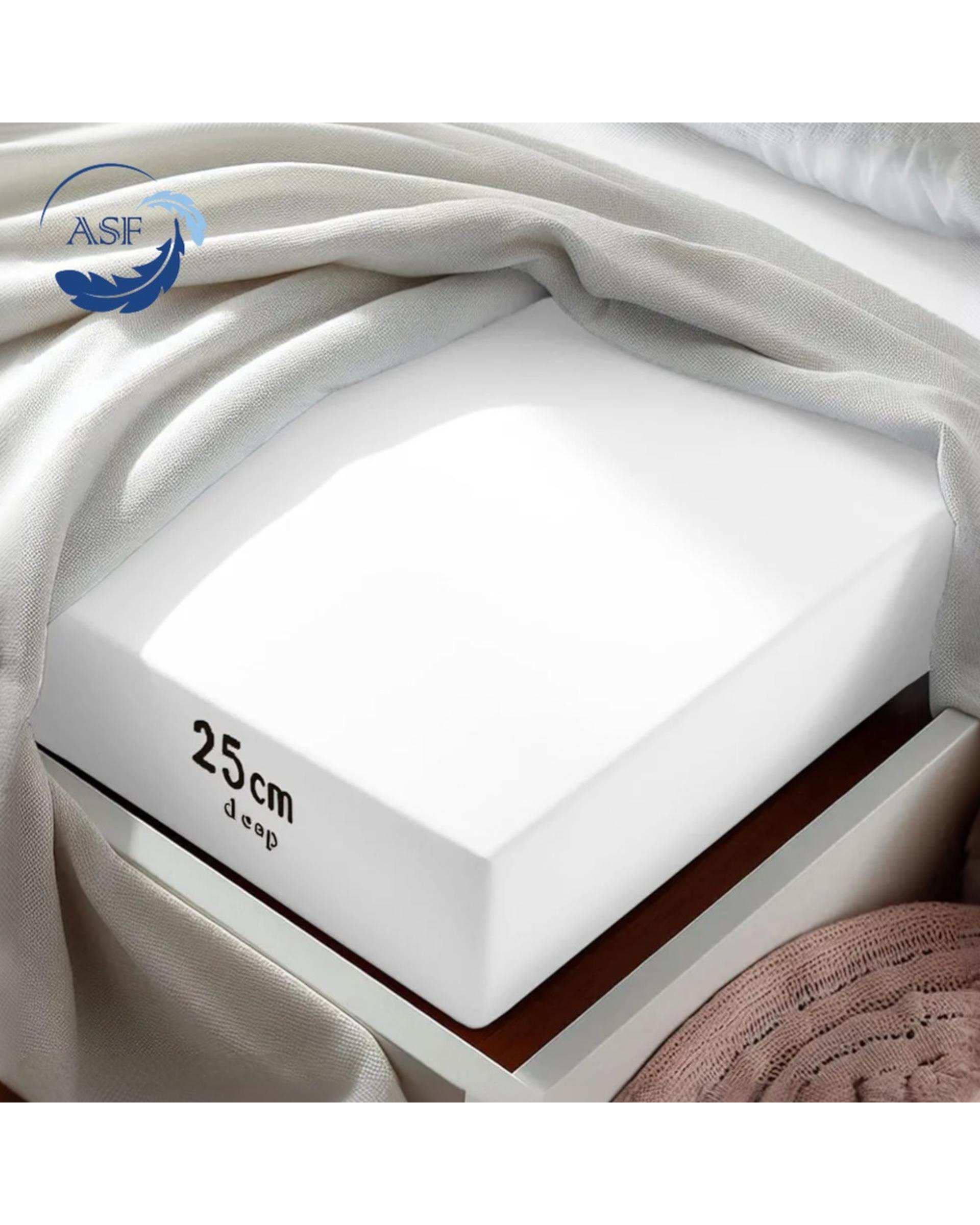 سرویس ملحفه و روبالشی یک نفره سه تکه عرض 120 سفید ای اس اف ASF مدل MINIMALUX
