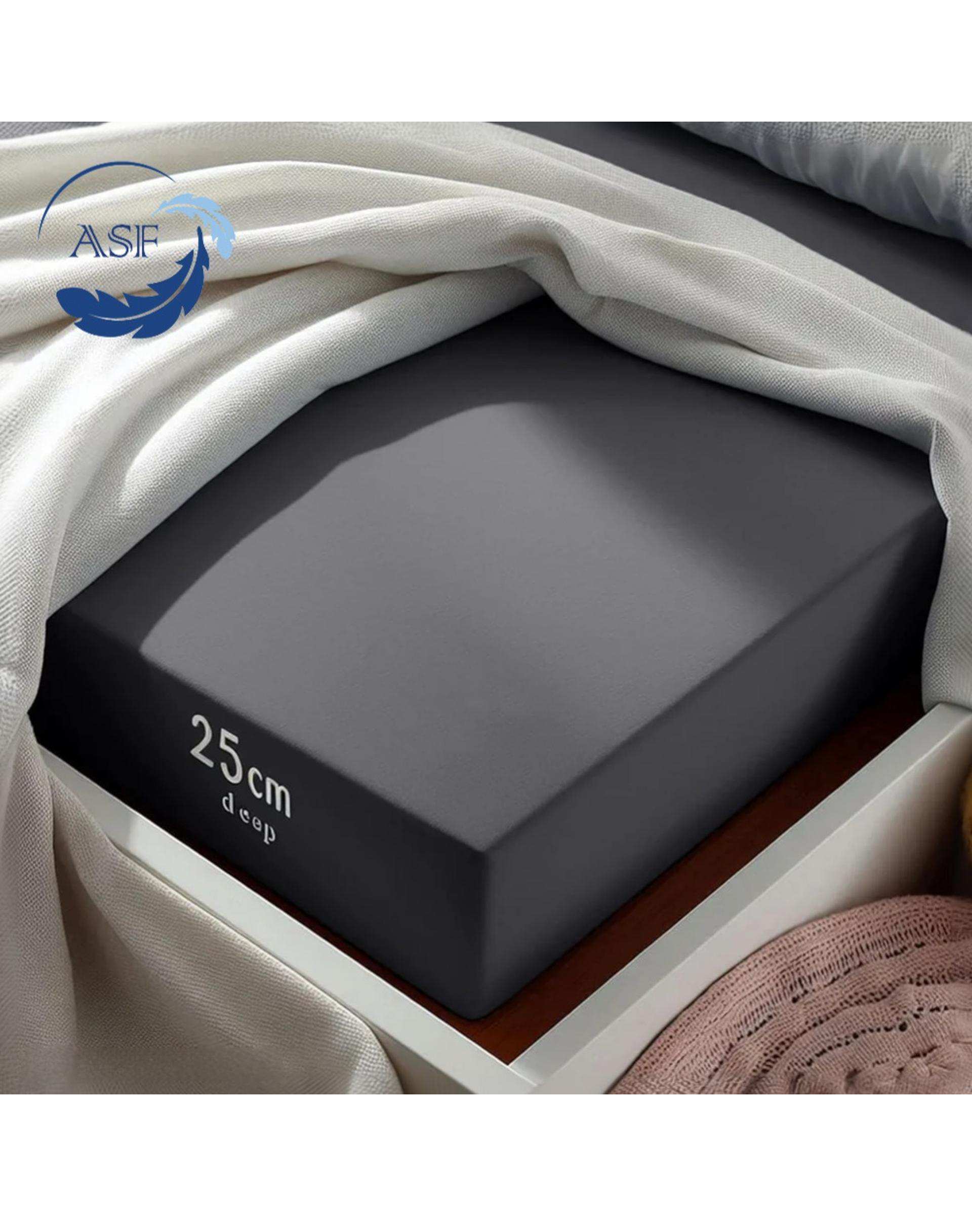 سرویس ملحفه و روبالشی دو نفره پنج تکه عرض 140 طوسی ای اس اف ASF مدل MINIMALUX