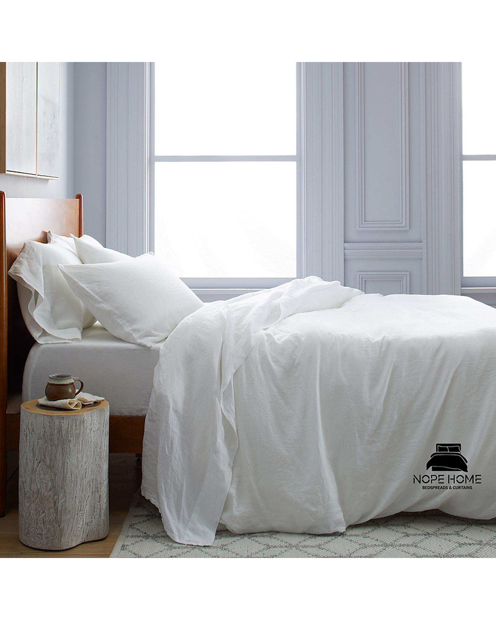 سرویس روتختی کاوری پینترستی یک نفره 3 تکه سفید نوپه هوم Nopehome کد LE01