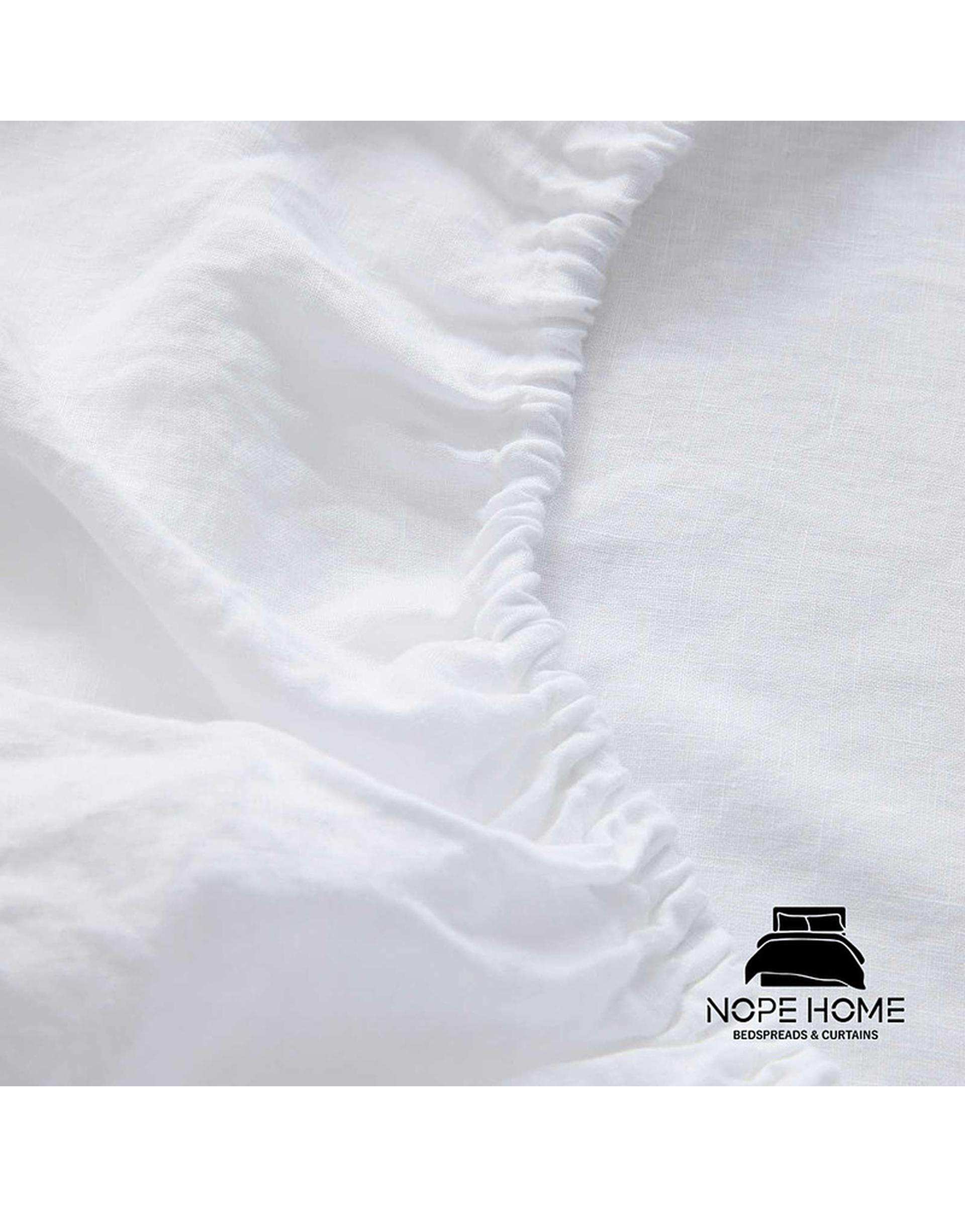 سرویس روتختی کاوری پینترستی دو نفره 4 تکه سفید نوپه هوم Nopehome کد LE01