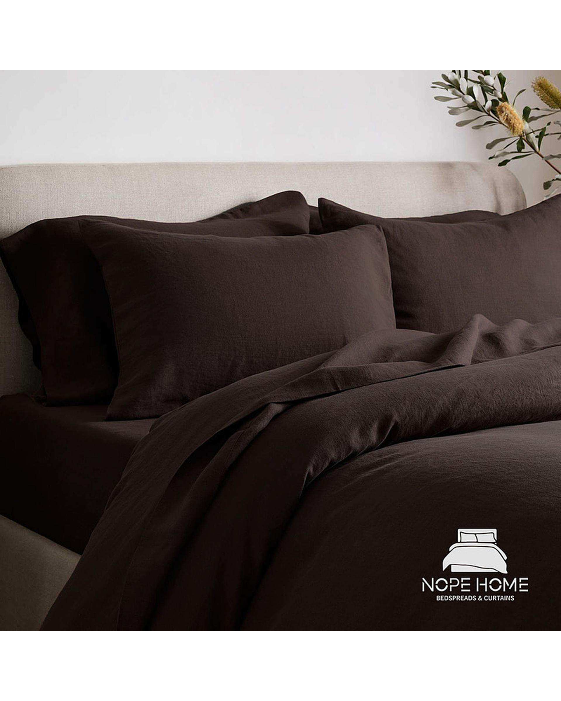 سرویس روتختی کاوری پینترستی یک نفره 3 تکه قهوه ای نوپه هوم Nopehome کد LE06