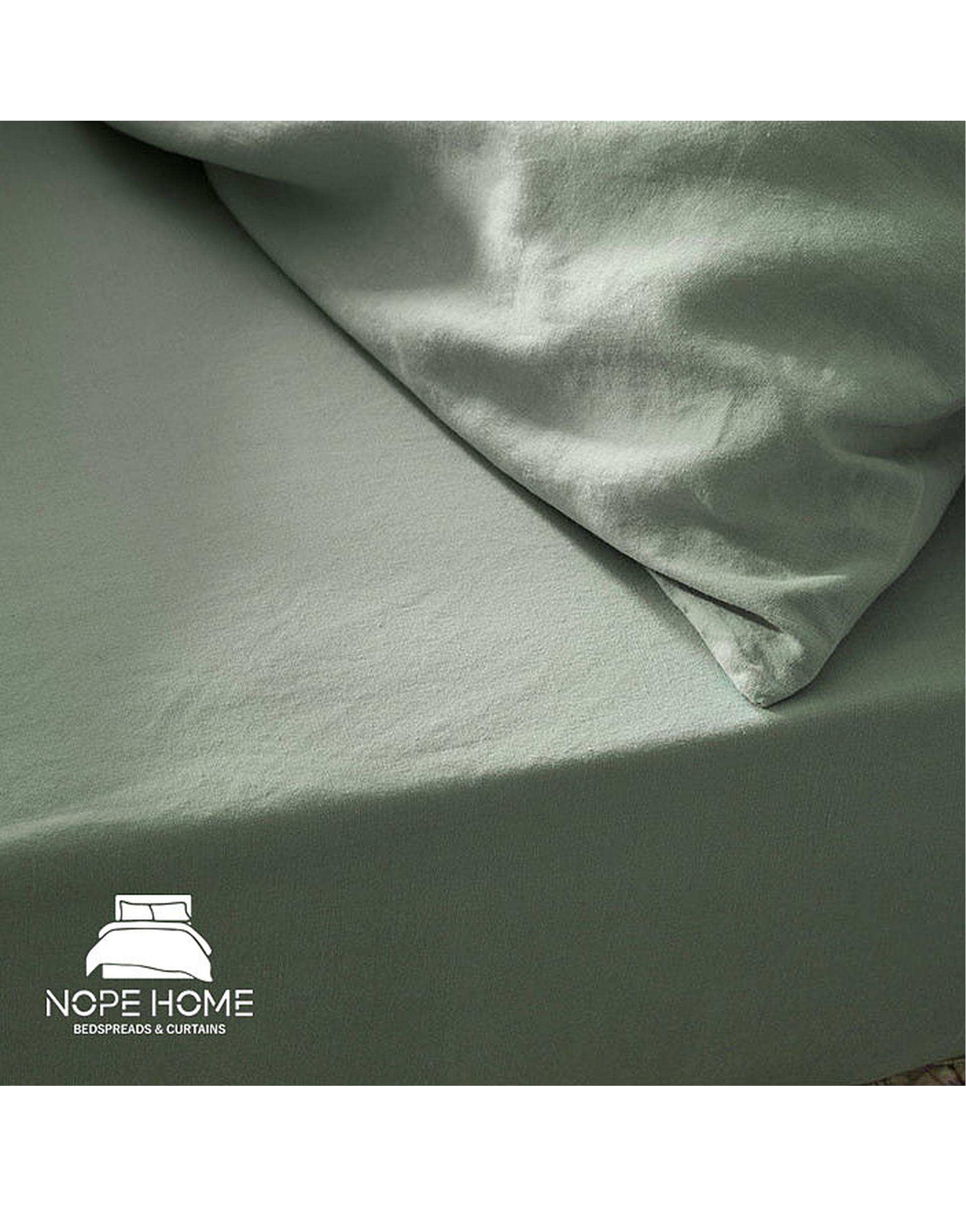 سرویس روتختی کاوری پینترستی یک نفره 3 تکه سبز روشن نوپه هوم Nopehome کد LE11