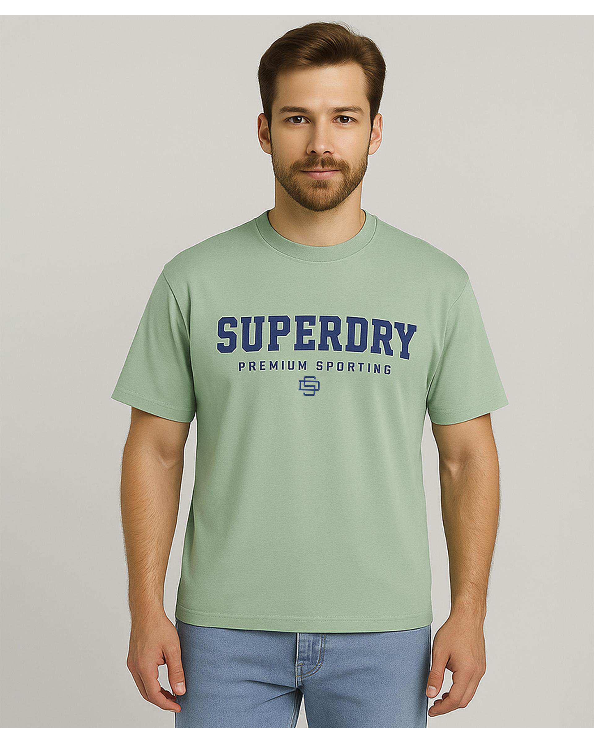 تی شرت مردانه اورسایز سبز سدری سوپردرای Superdry کد M10S52105N
