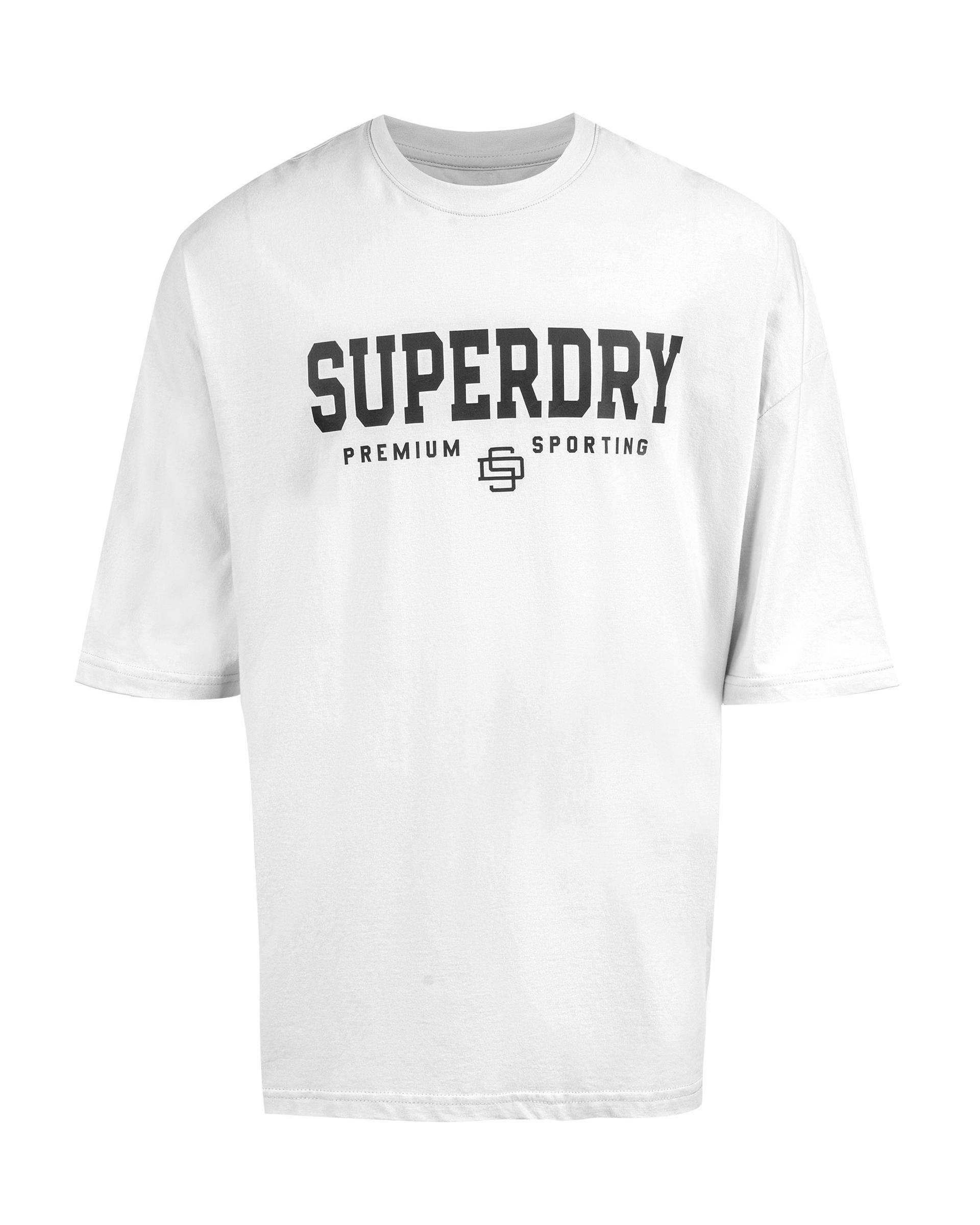 تی شرت مردانه اورسایز شیری سوپردرای Superdry کد M10S52105N