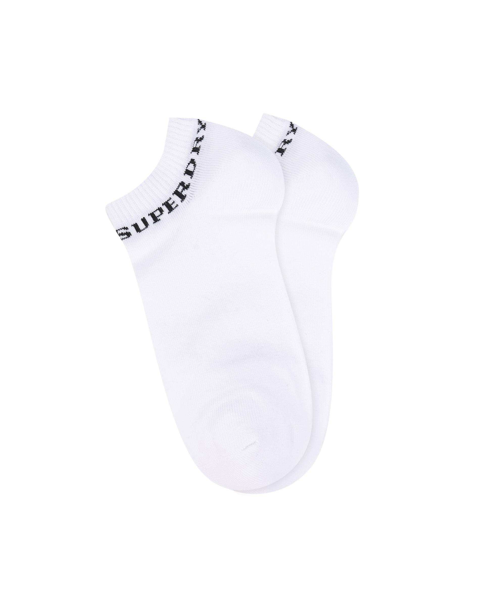 جوراب زنانه ساق کوتاه سفید مشکی سوپردرای Superdry کد W29S55302C بسته دو عددی
