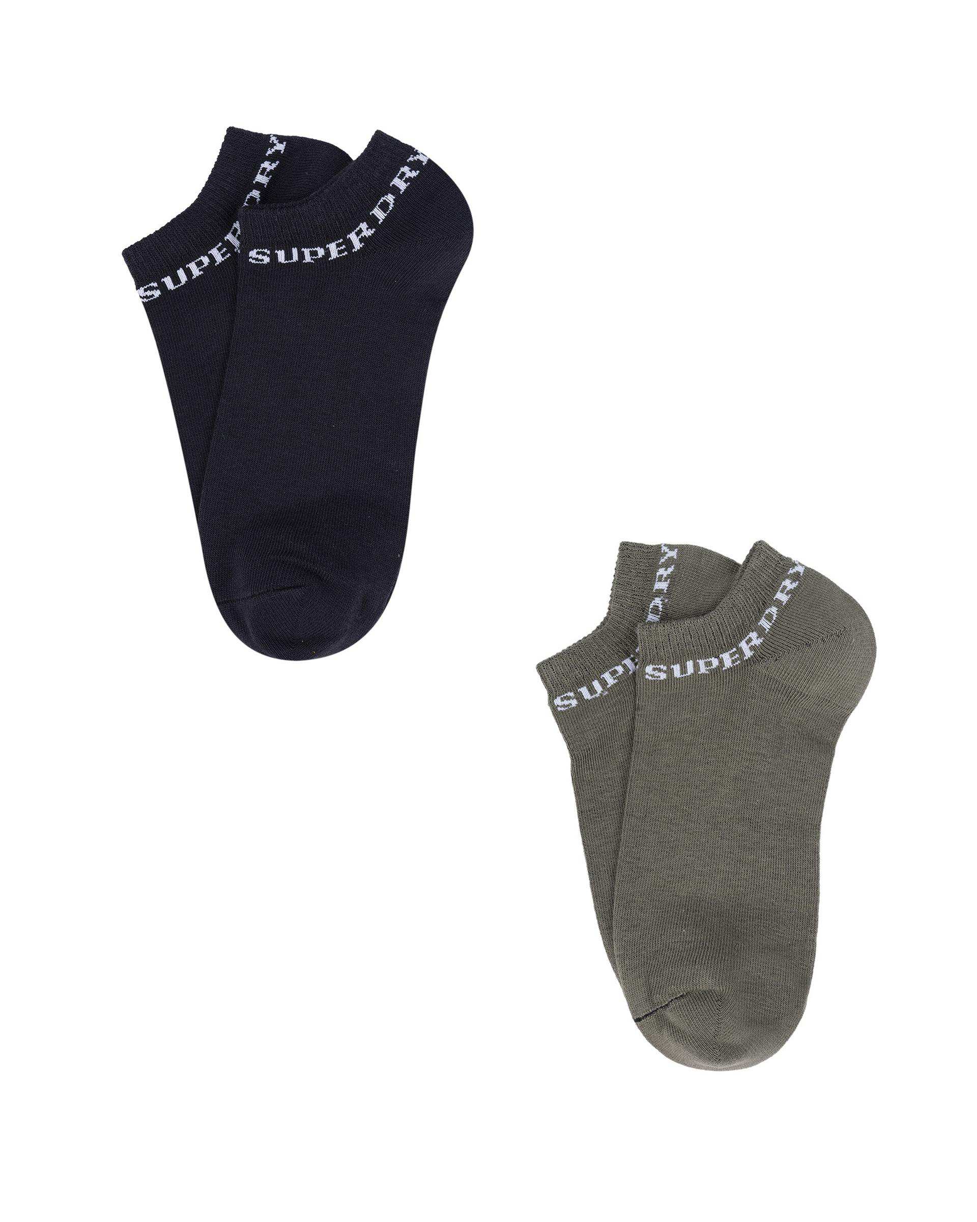 جوراب زنانه ساق کوتاه طوسی سبز سوپردرای Superdry کد W29S55302C بسته دو عددی