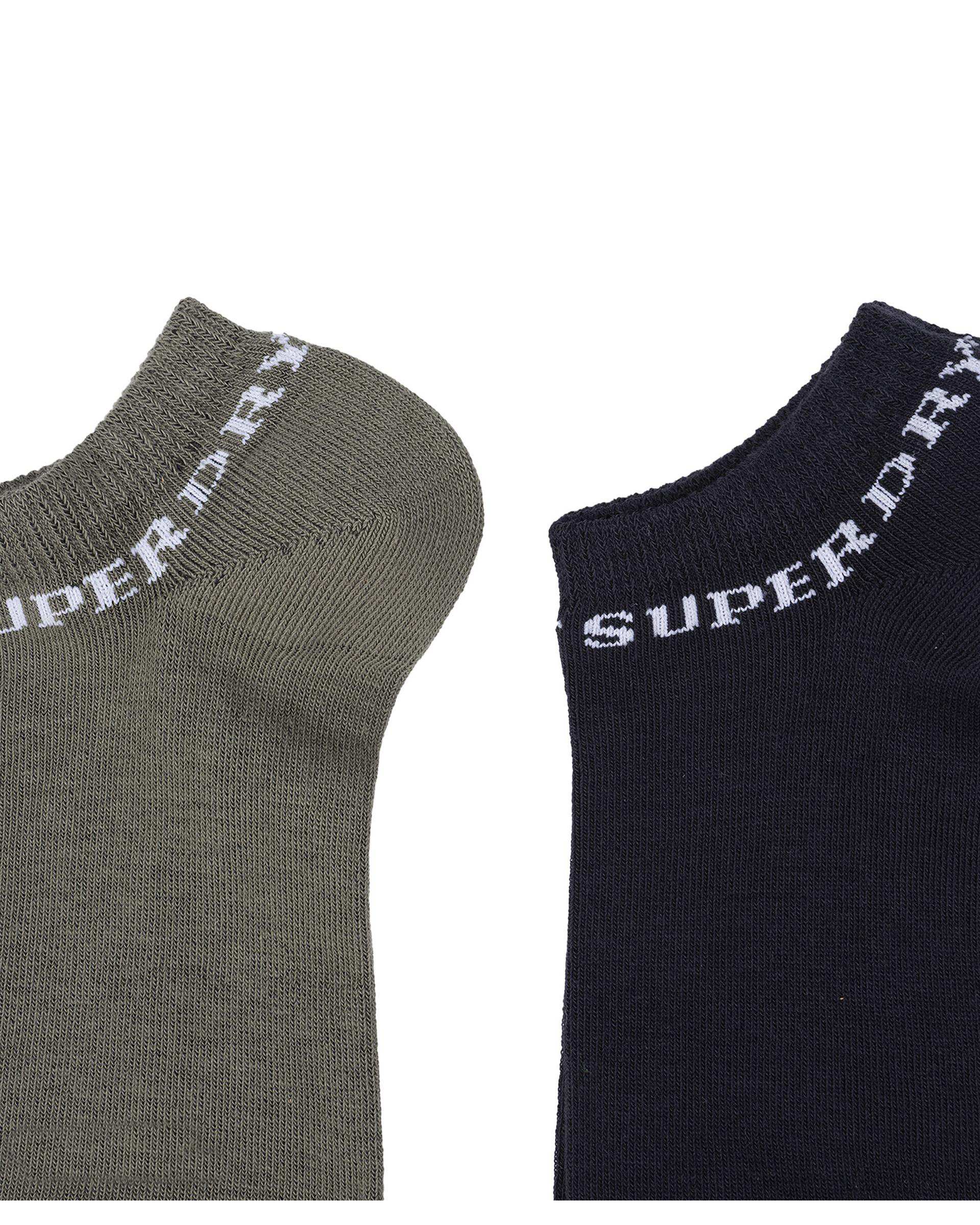 جوراب زنانه ساق کوتاه طوسی سبز سوپردرای Superdry کد W29S55302C بسته دو عددی