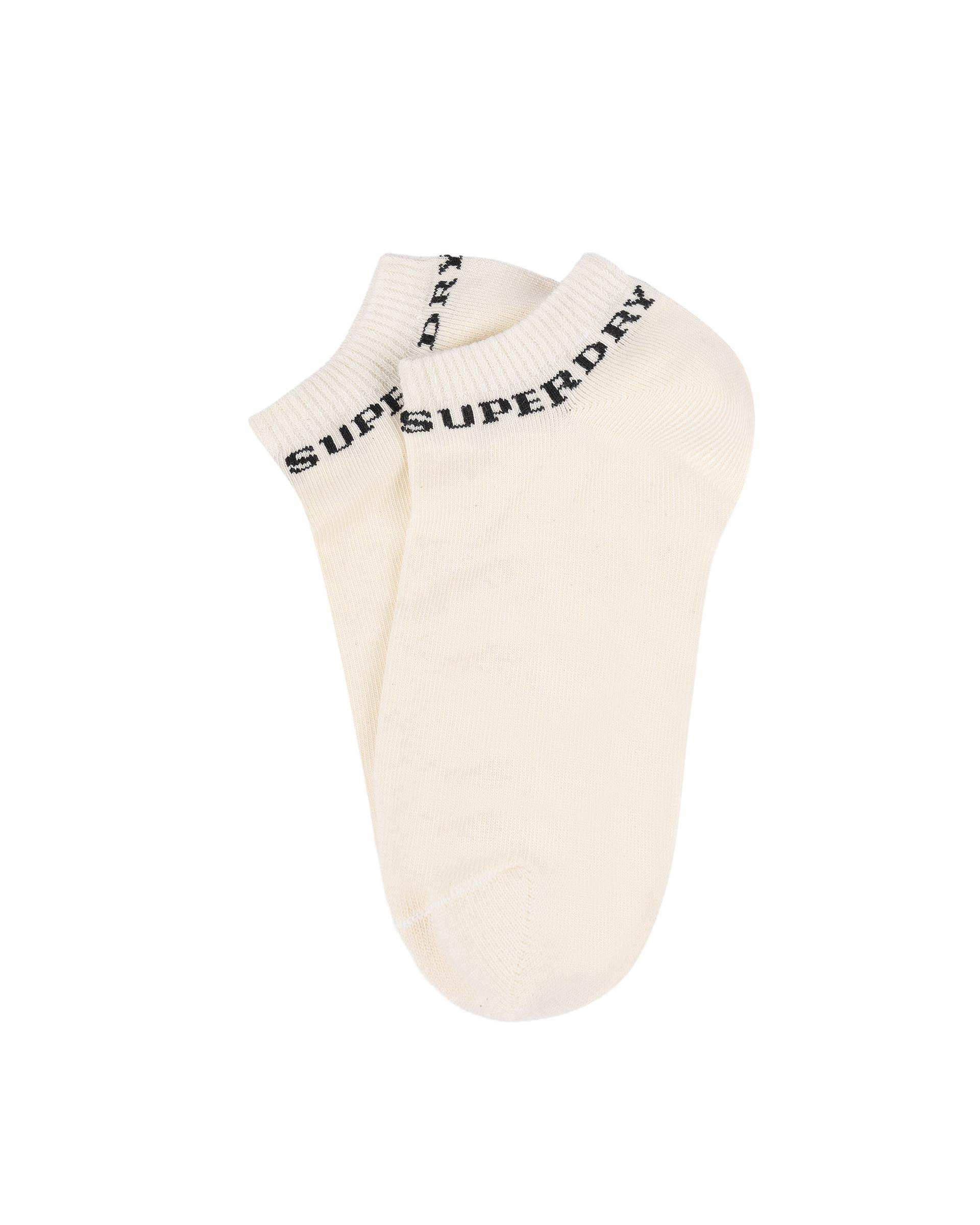 جوراب زنانه ساق کوتاه مشکی کرم سوپردرای Superdry کد W29S55302C بسته دو عددی