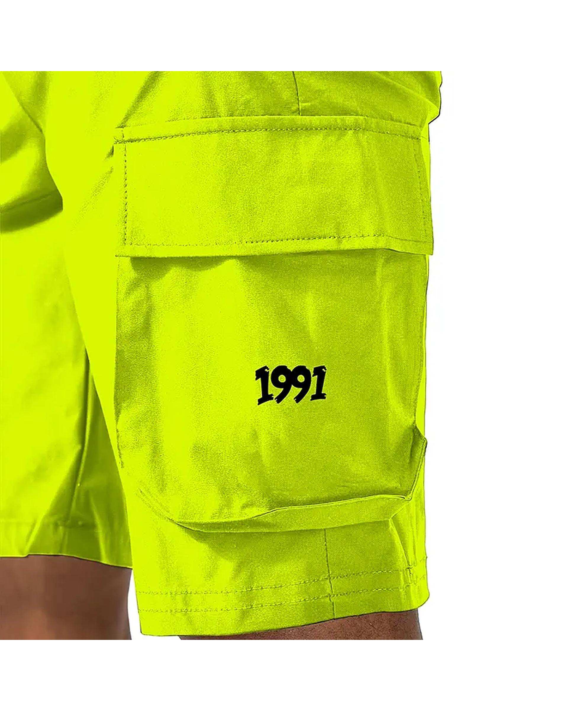 شلوارک ورزشی مردانه آیرو زرد فسفری نوزده نود و یک 1991 مدل SH1950 YePh