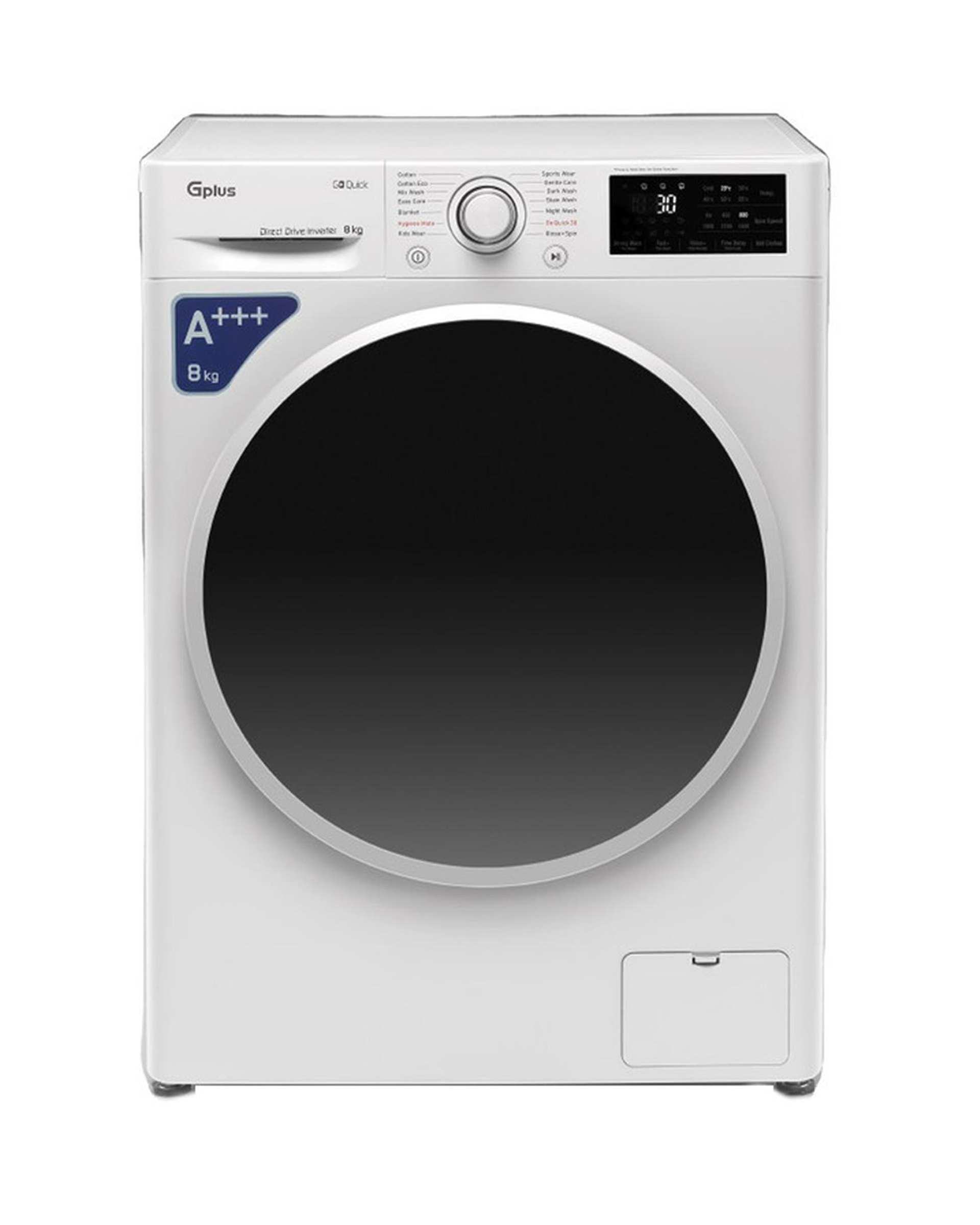 ماشین لباسشویی سفید جی پلاس Gplus مدل GWM-R87W ظرفیت 8 کیلوگرم
