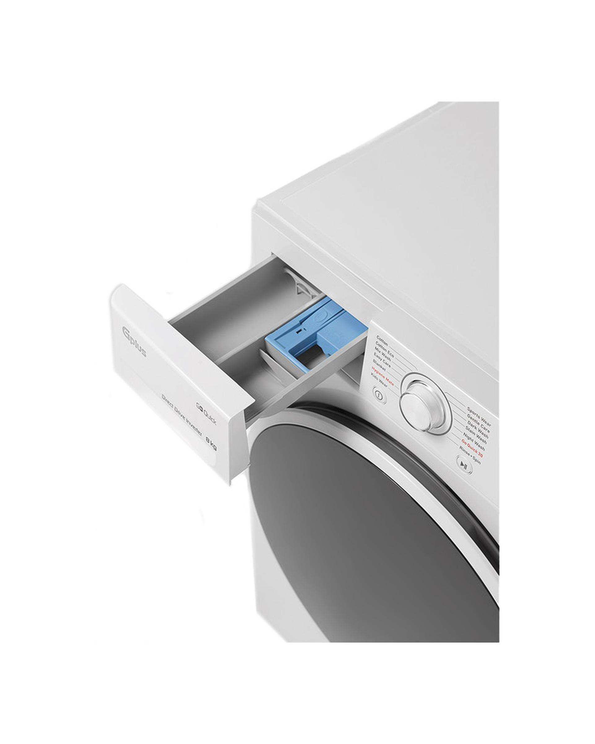 ماشین لباسشویی سفید جی پلاس Gplus مدل GWM-R87W ظرفیت 8 کیلوگرم