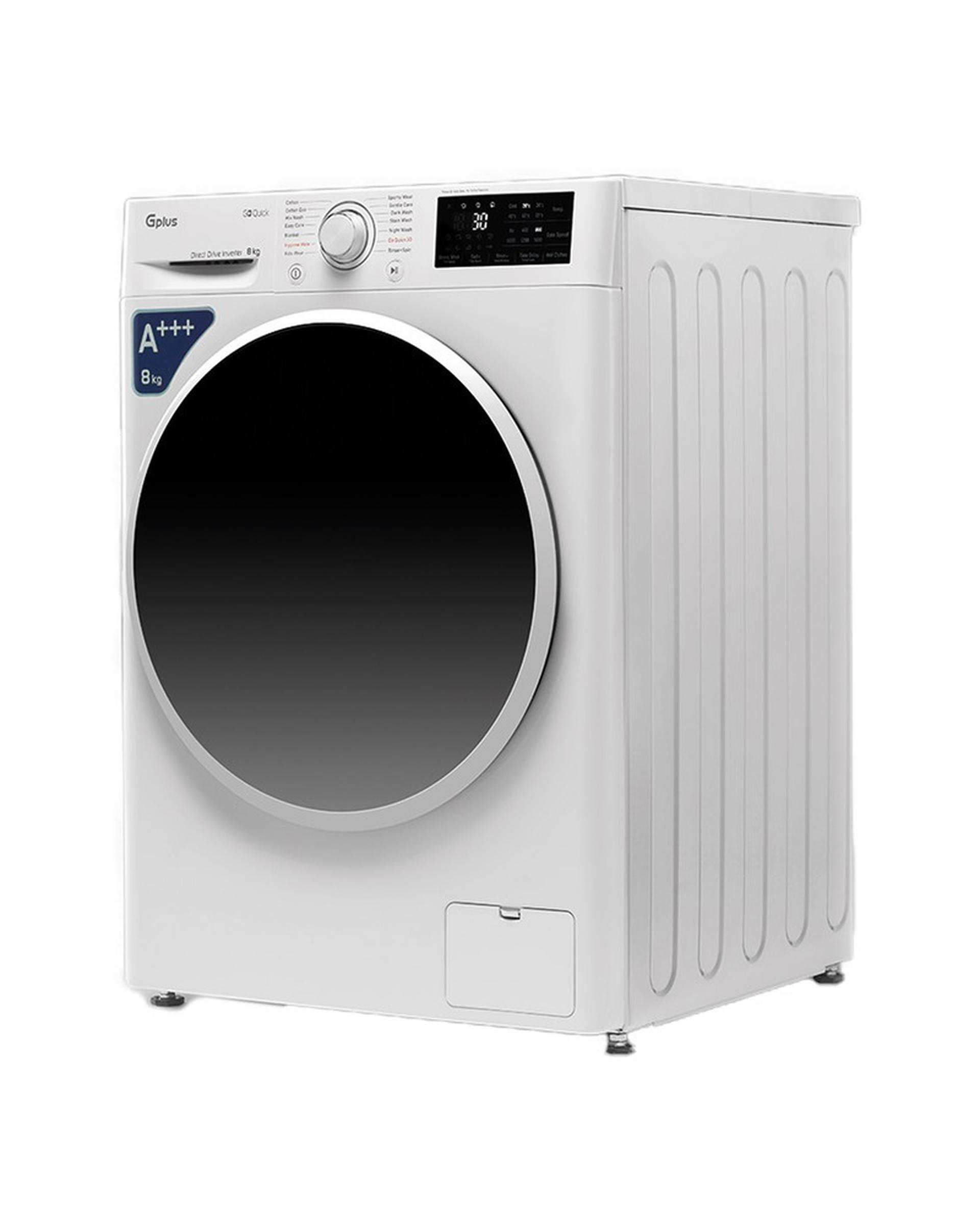 ماشین لباسشویی سفید جی پلاس Gplus مدل GWM-R87W ظرفیت 8 کیلوگرم