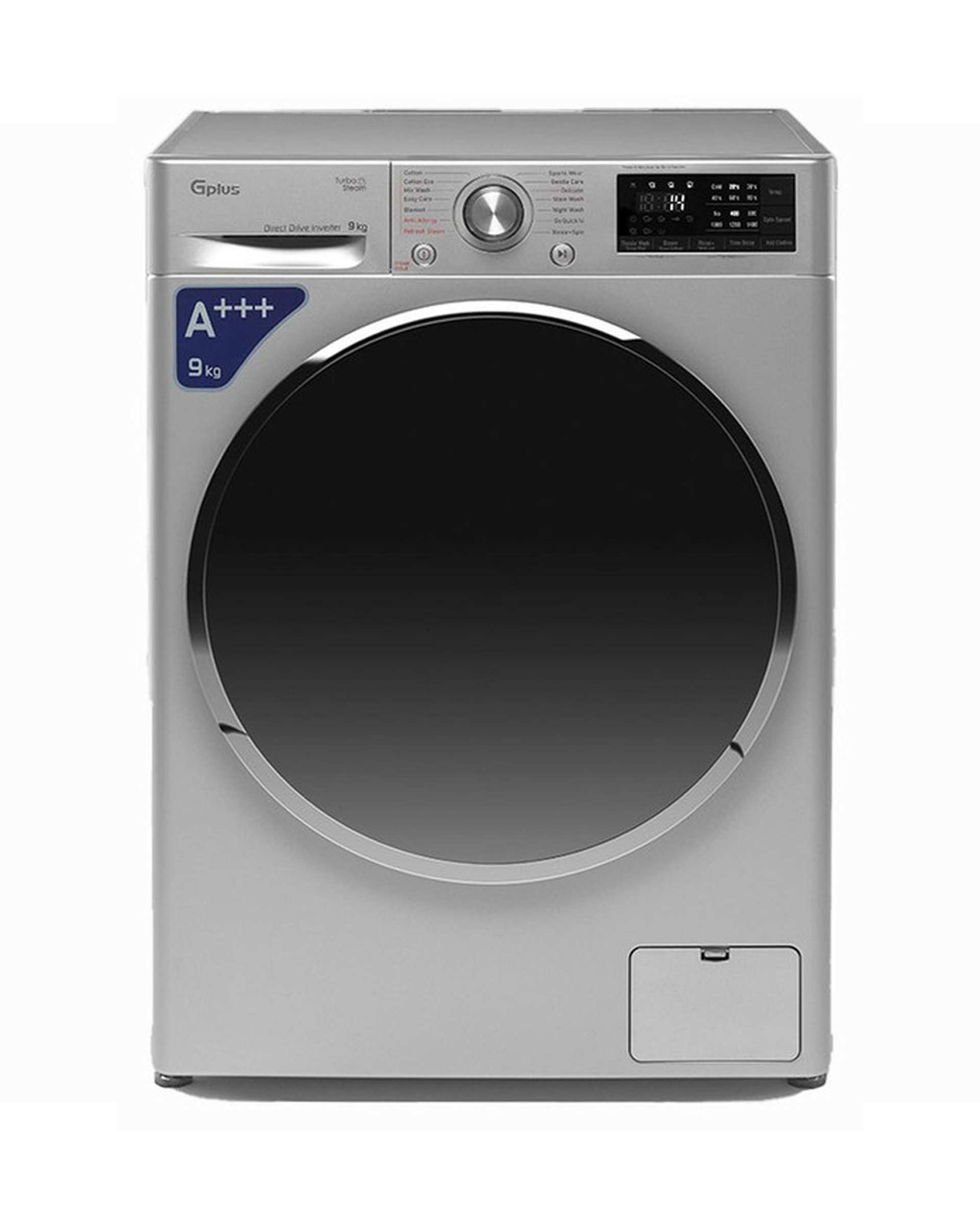ماشین لباسشویی نقره ای جی پلاس Gplus مدل GWM-R99S ظرفیت 9 کیلوگرم