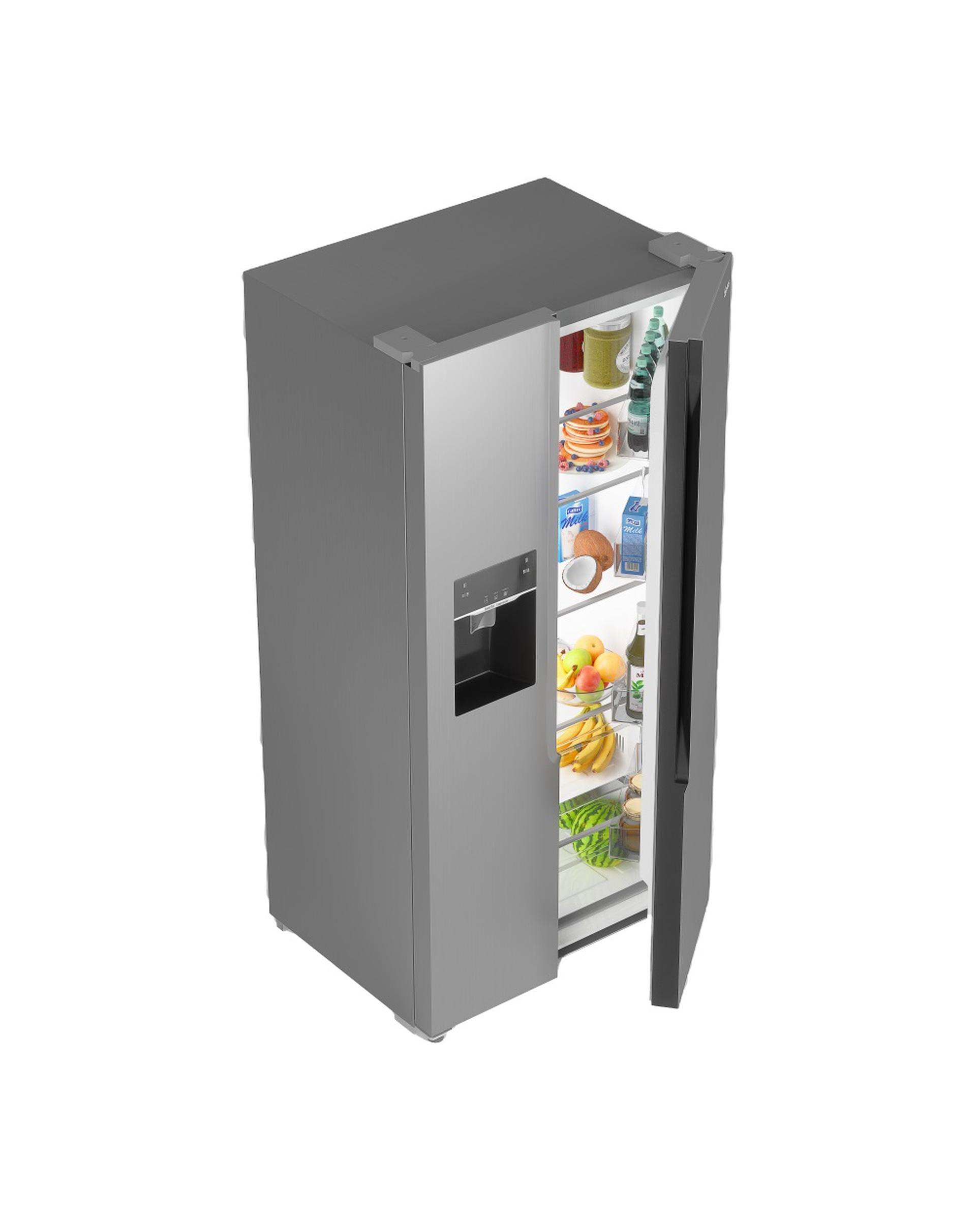 یخچال و فریزر ساید بای ساید آبریز و یخساز اتومات نقره ای جی پلاس Gplus مدل GSS-P7637S