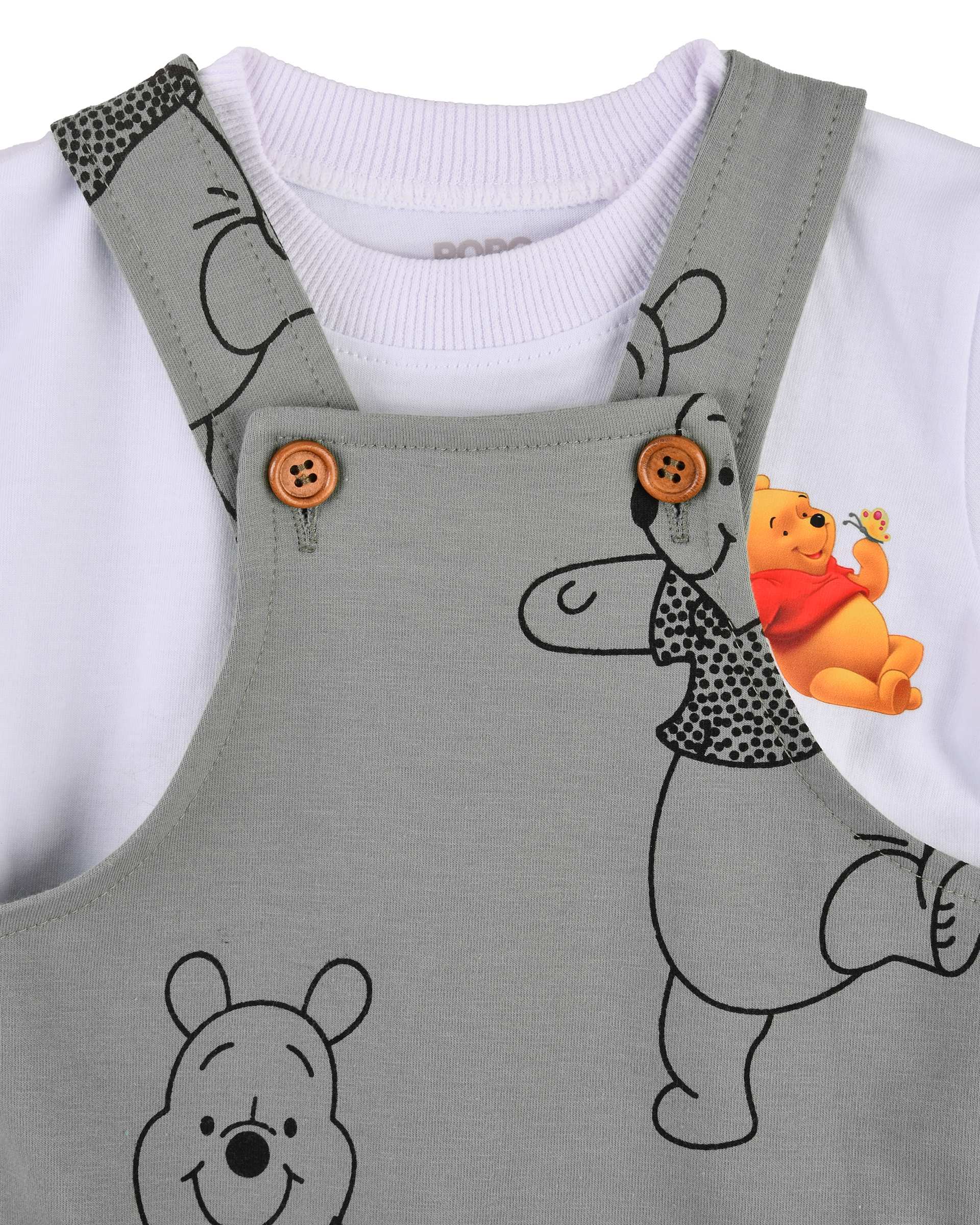 ست سرهمی و تی شرت نوزادی طوسی کیدز پرو Kids Pro