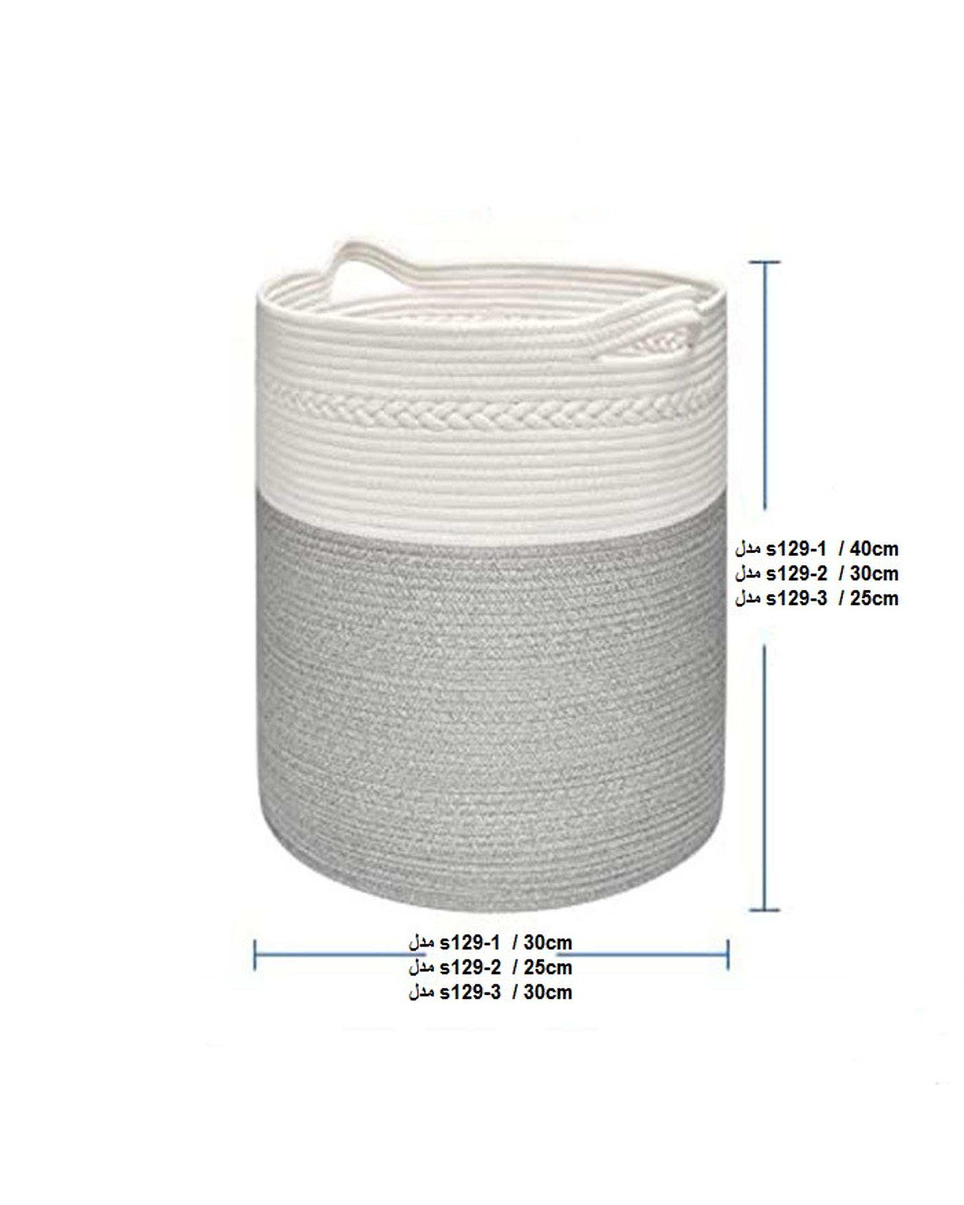 سبد رخت چرک طوسی سفید مدل s129-3