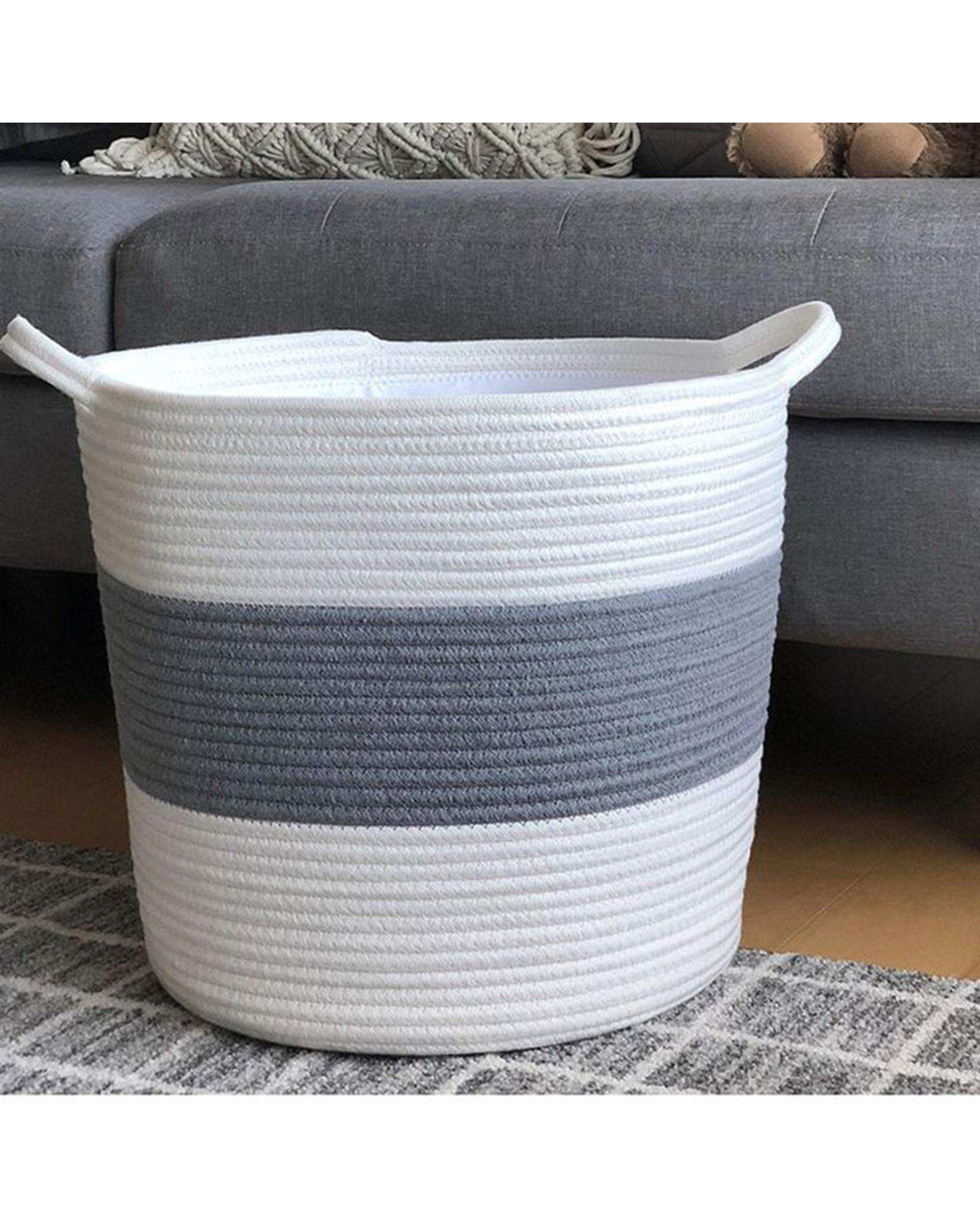 سبد رخت چرک طوسی سفید مدل s121