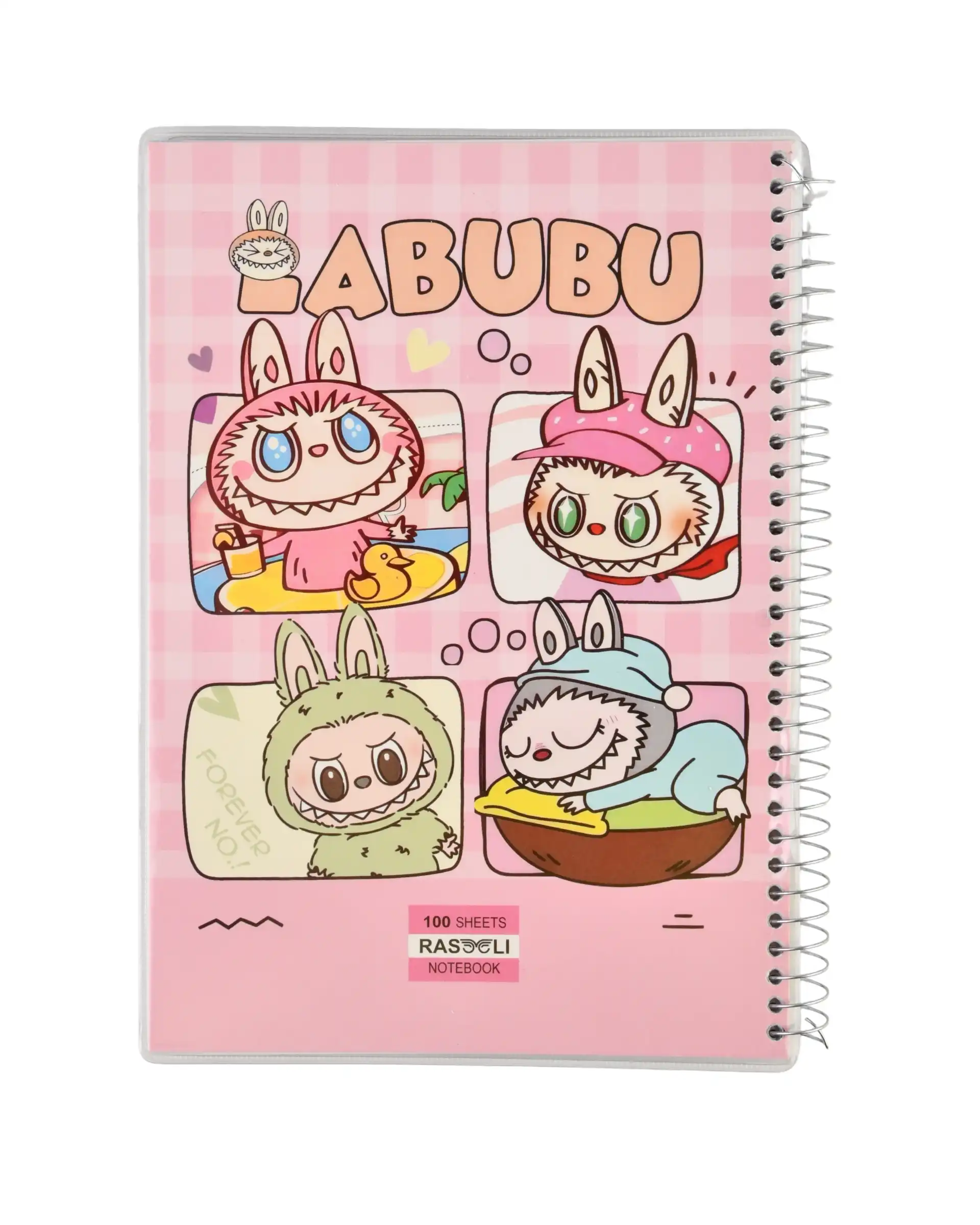دفتر مشق 100 برگ سیمی مجلد طرح لبوبو Labubu