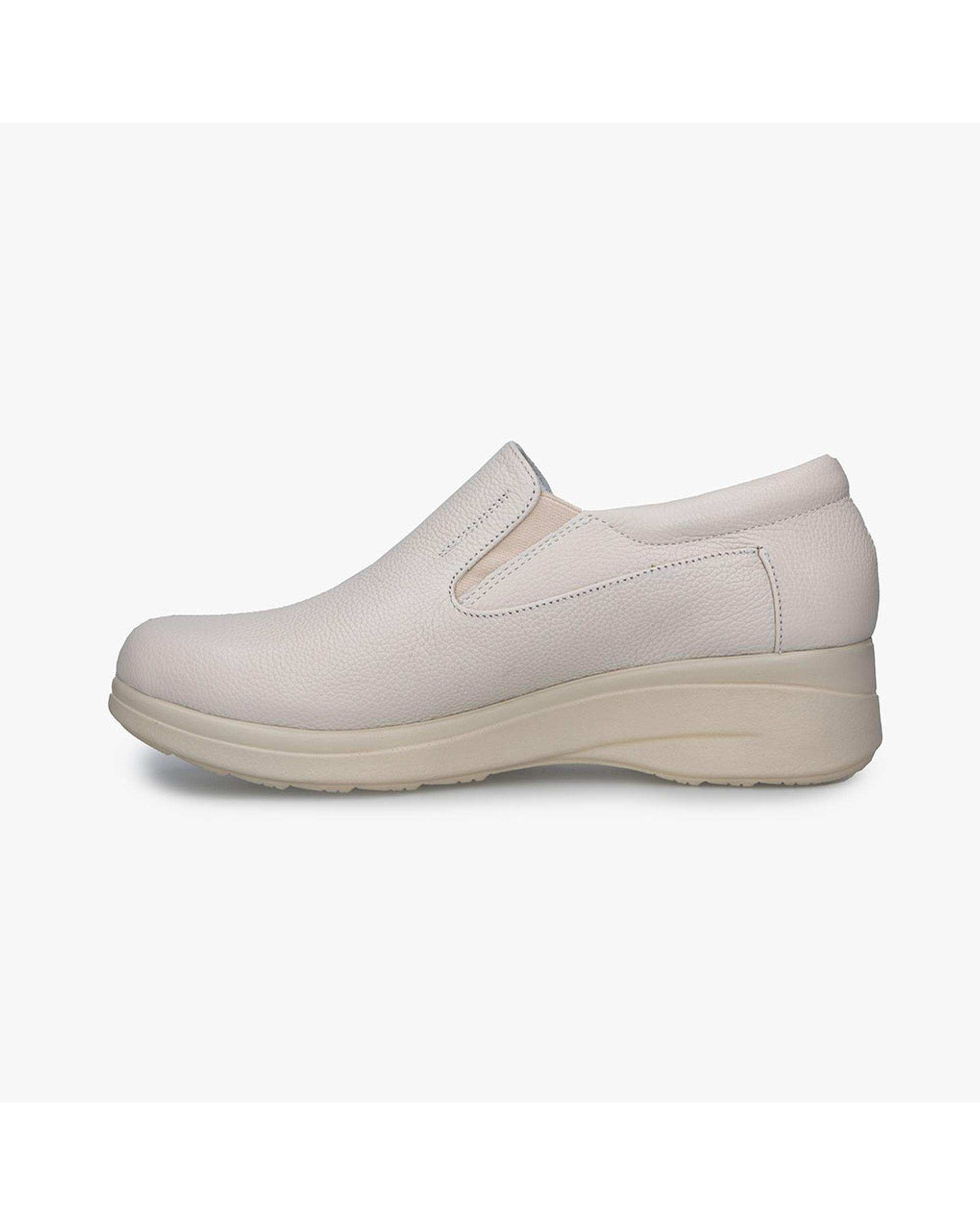 کفش چرم زنانه طبی کرم برتونیکس Berttonix کد A-4022