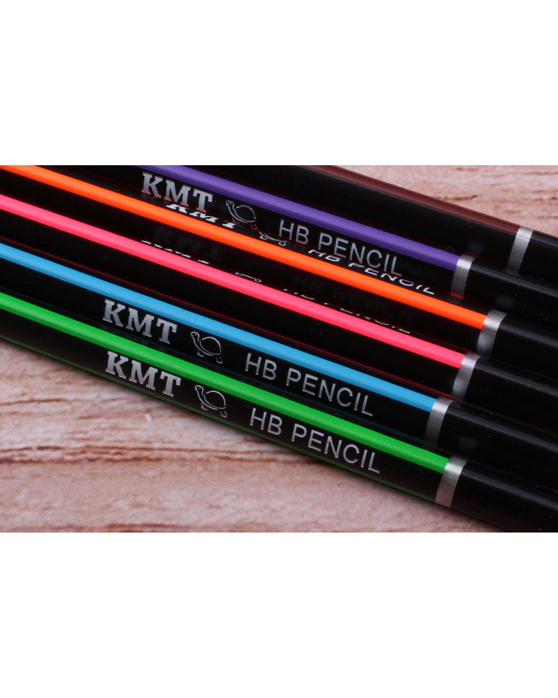 مداد مشکی سه گوش پاک کن دار KMT بسته 6 عددی