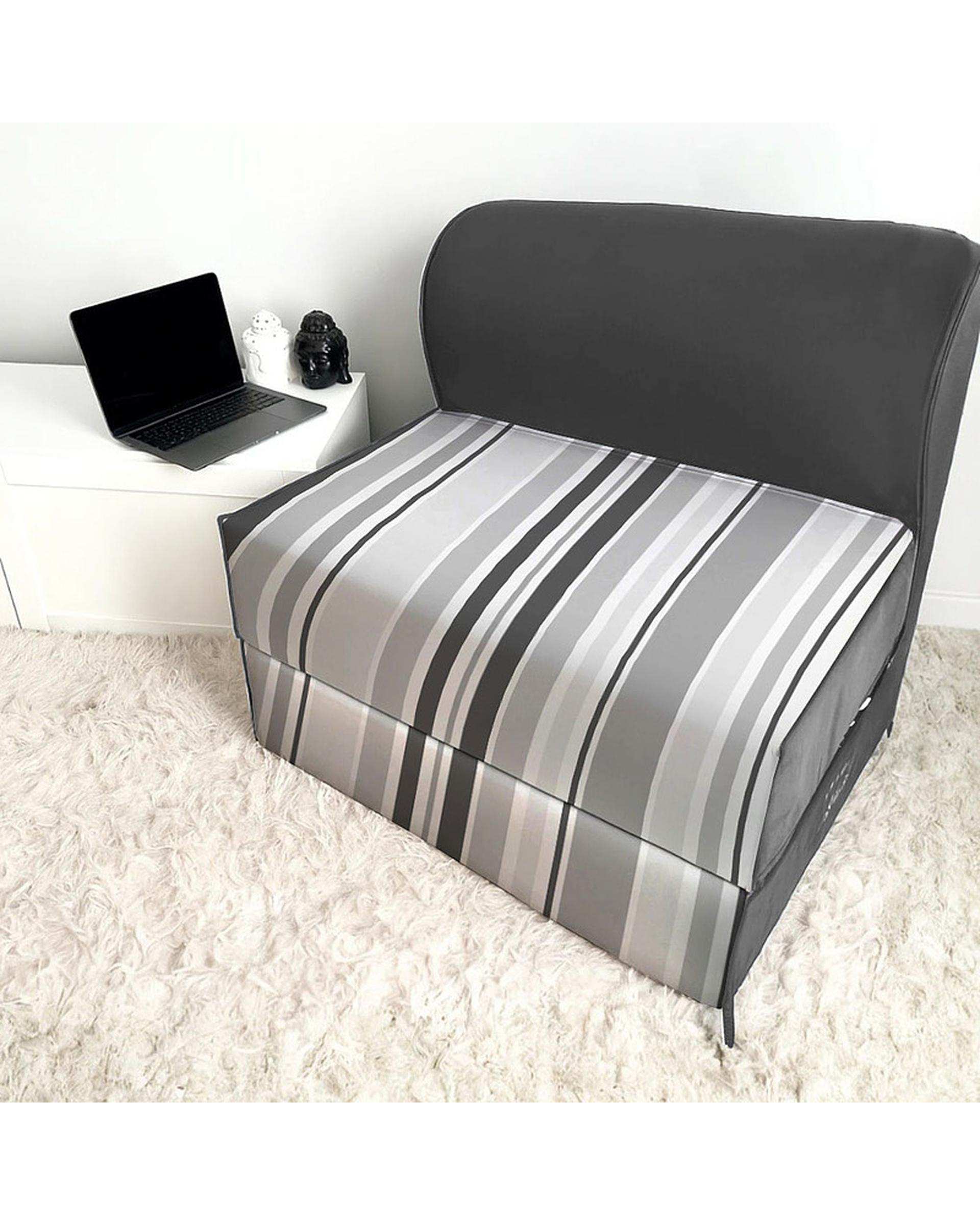 کاناپه تخت شو یک نفره نوپه هوم Nopehome مدل راه راه کلاسیک کد M1084