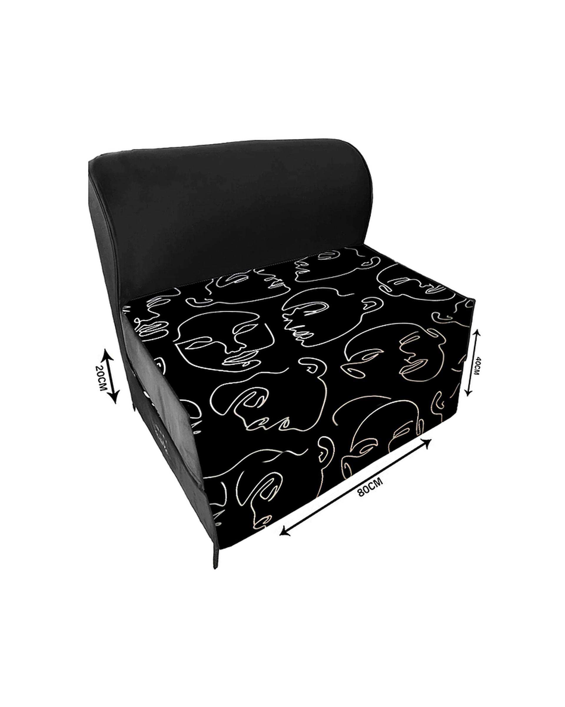 کاناپه تخت شو یک نفره نوپه هوم Nopehome مدل نقاشی مینیمال صورت کد M1099