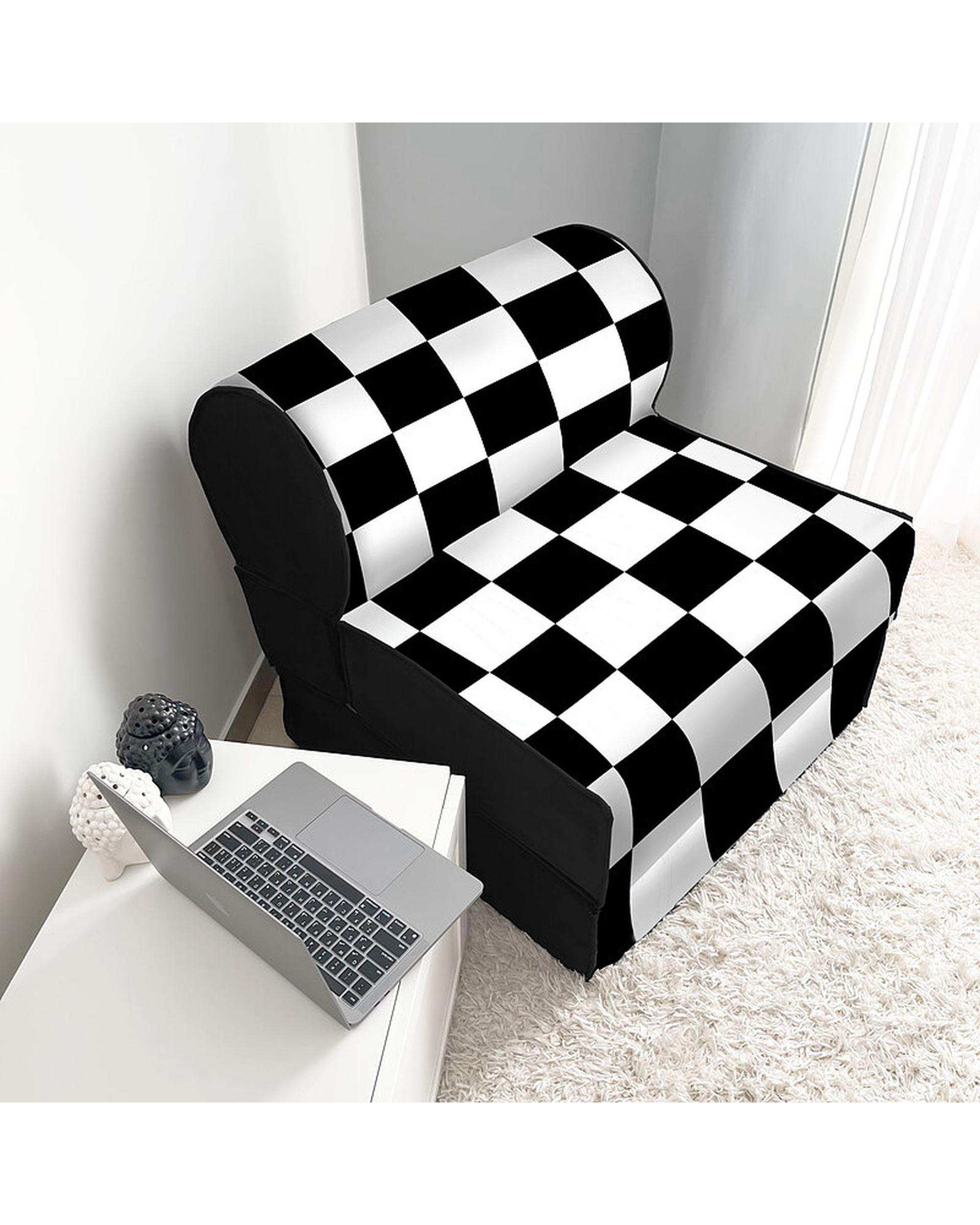 کاناپه تخت شو یک نفره نوپه هوم Nopehome مدل شطرنجی کد M1123