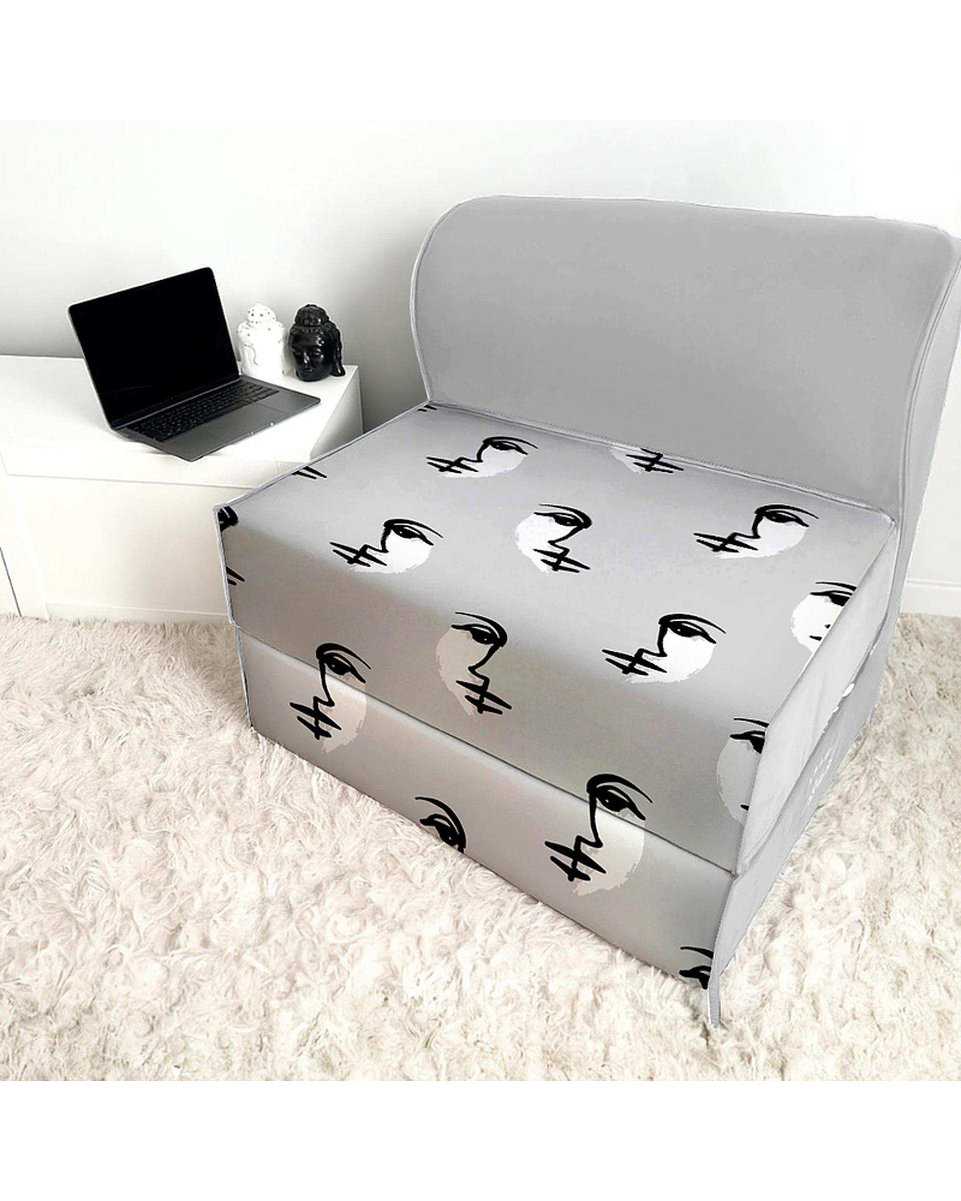 کاناپه تخت شو یک نفره نوپه هوم Nopehome مدل نقاشی مینیمال صورت کد M1128