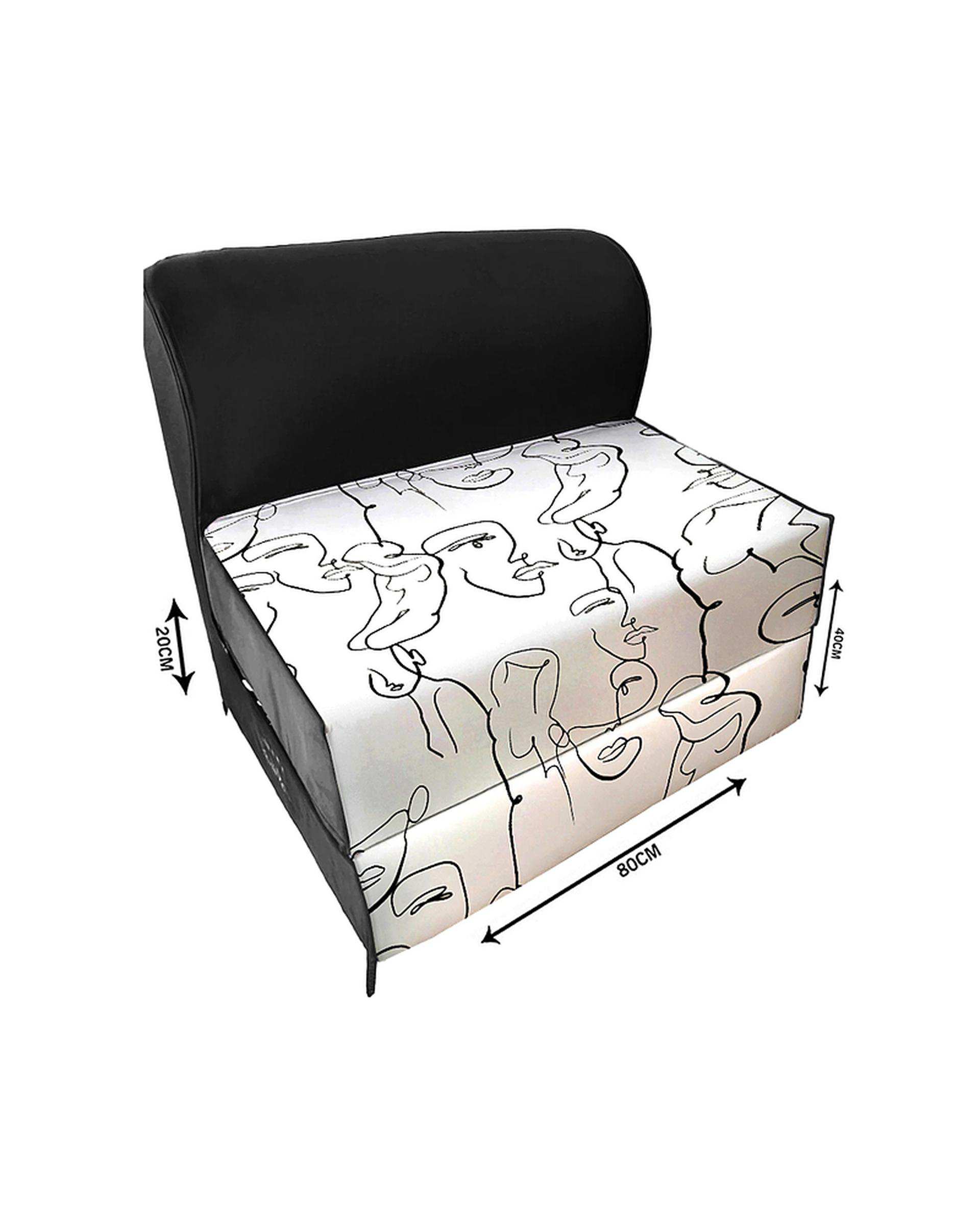 کاناپه تخت شو یک نفره نوپه هوم Nopehome مدل نقاشی مینیمال کد M1130