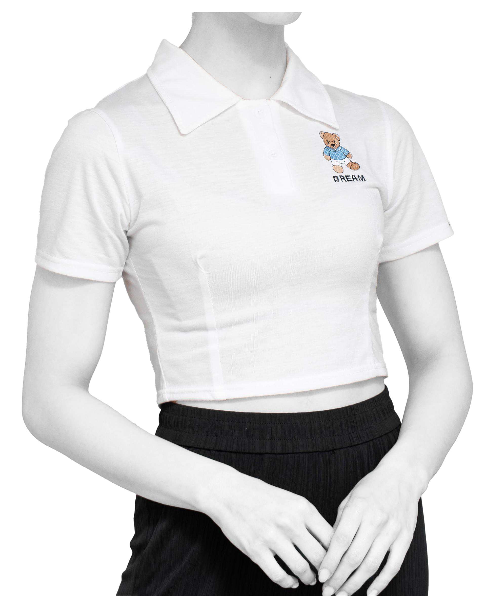 تی شرت زنانه کراپ سفید نیواریا Nivarya کد 0167