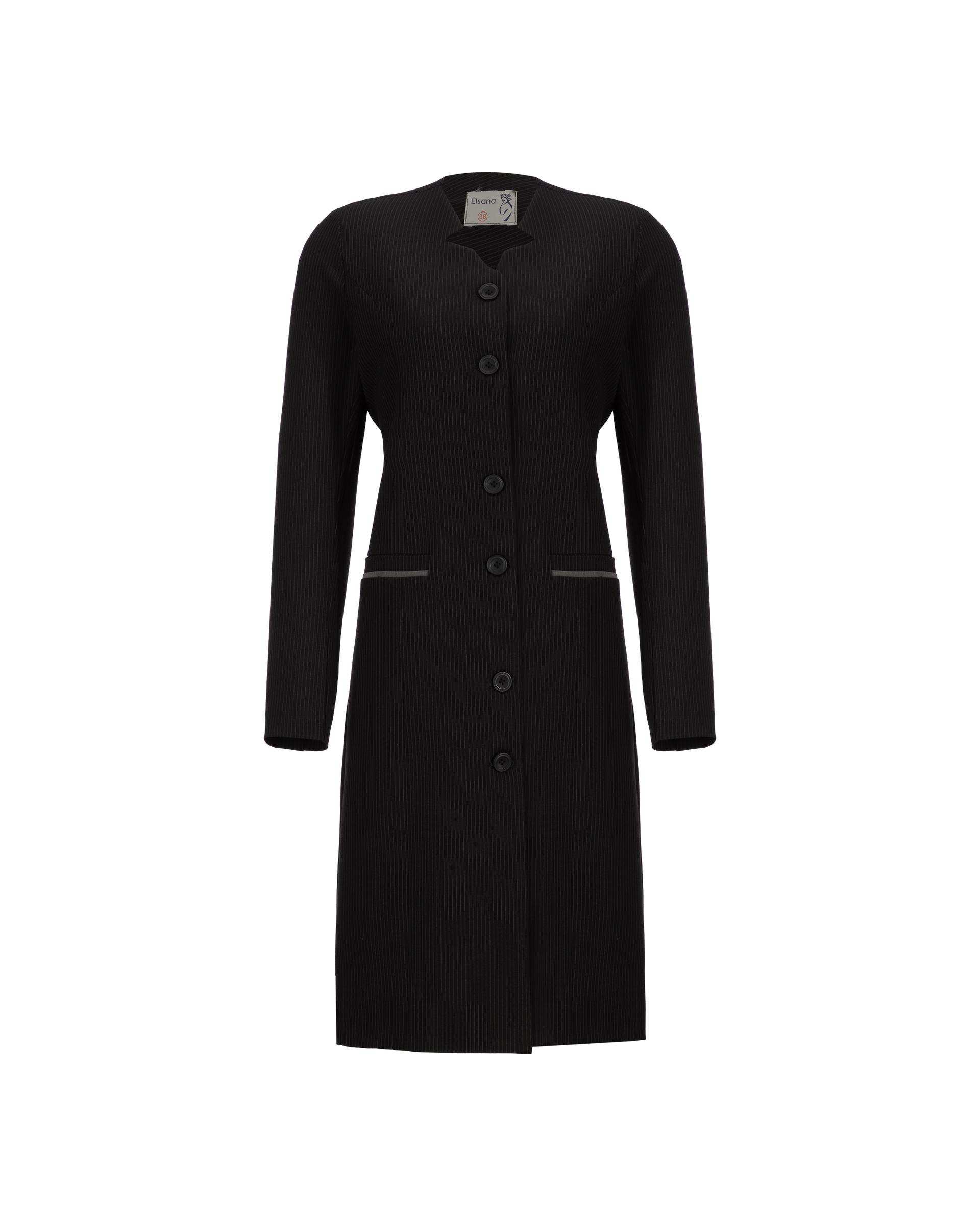 ست مانتو و شلوار اداری زنانه مشکی السانا Elsana مدل حدیث دیپلمات کد 521
