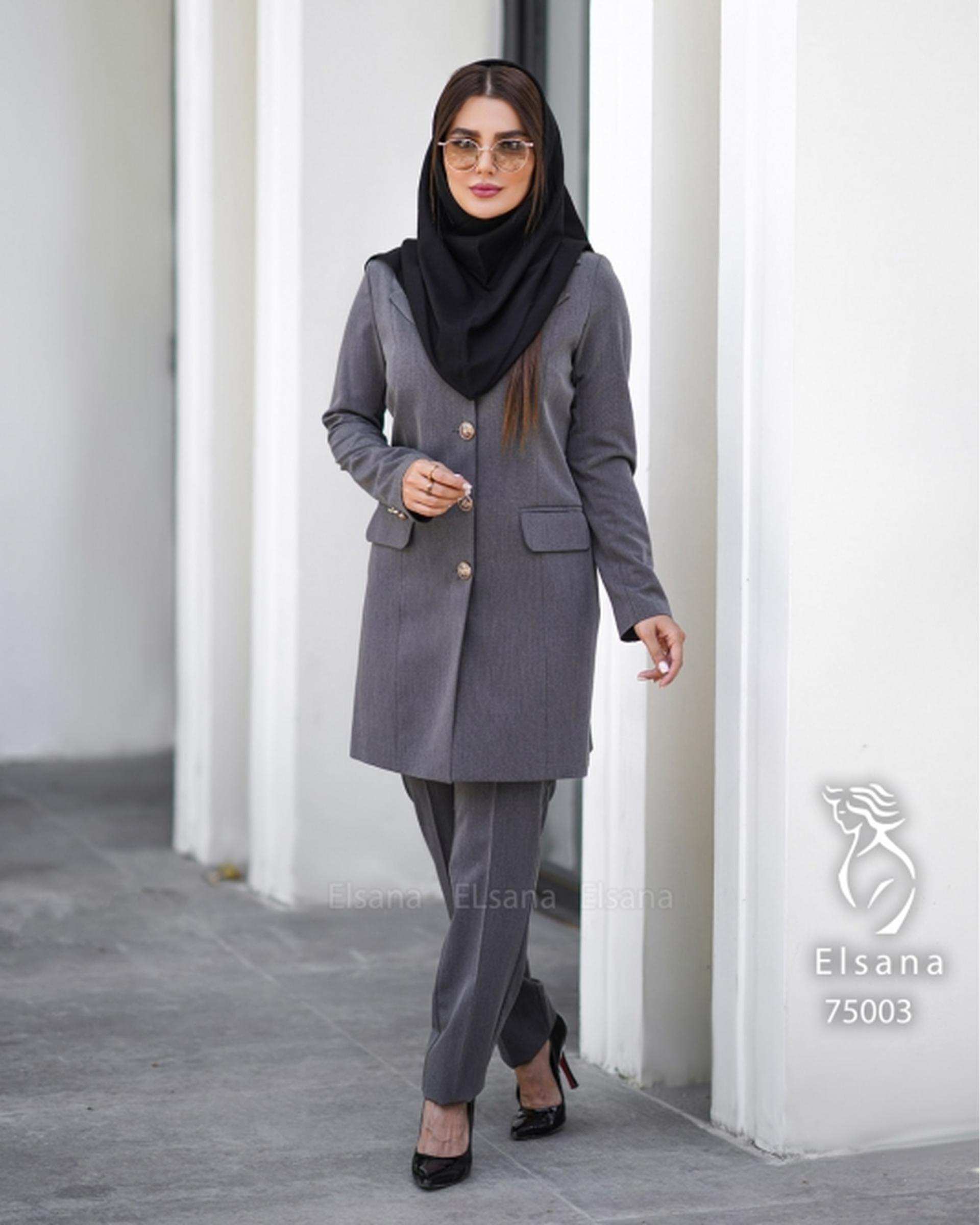 ست مانتو و شلوار اداری زنانه مدل ابریشم السانا Elsana کد 750