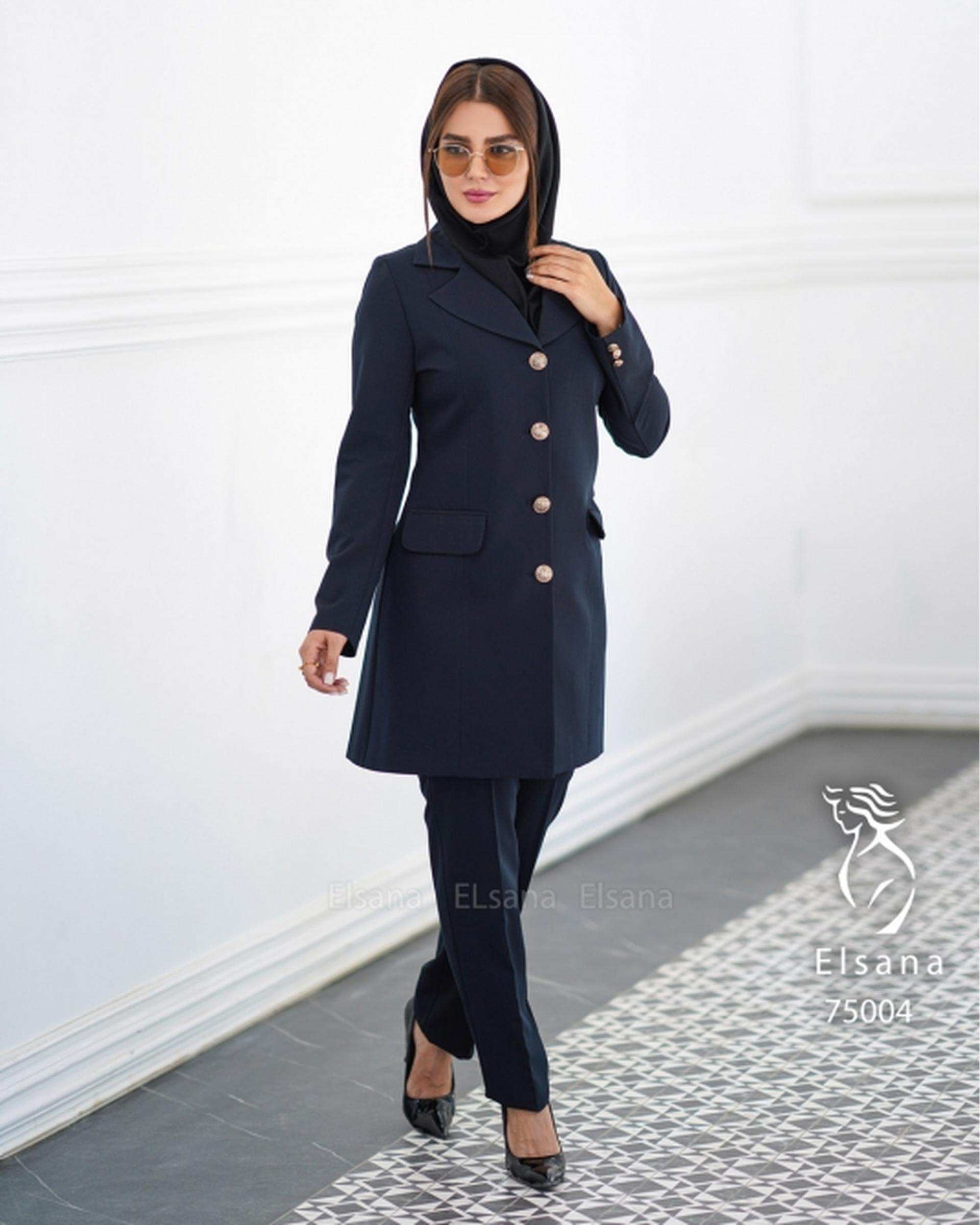 ست مانتو و شلوار اداری زنانه مدل ابریشم السانا Elsana کد 750