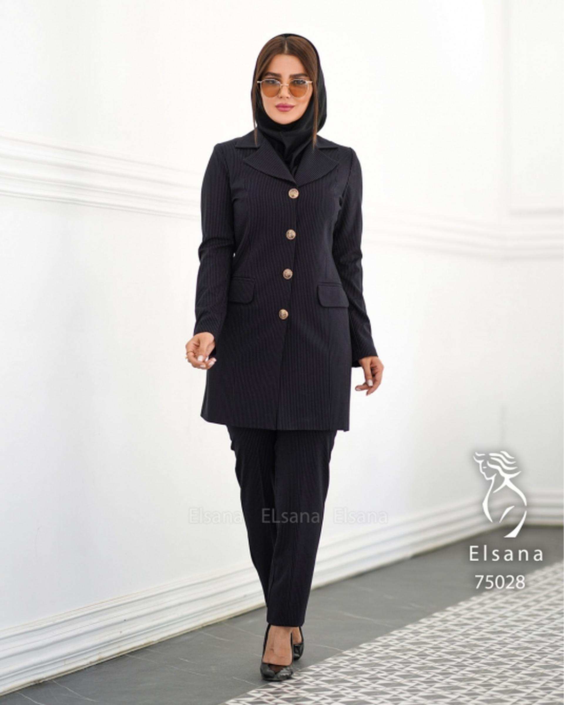 ست مانتو و شلوار اداری زنانه مدل ابریشم دیپلمات السانا Elsana کد 750