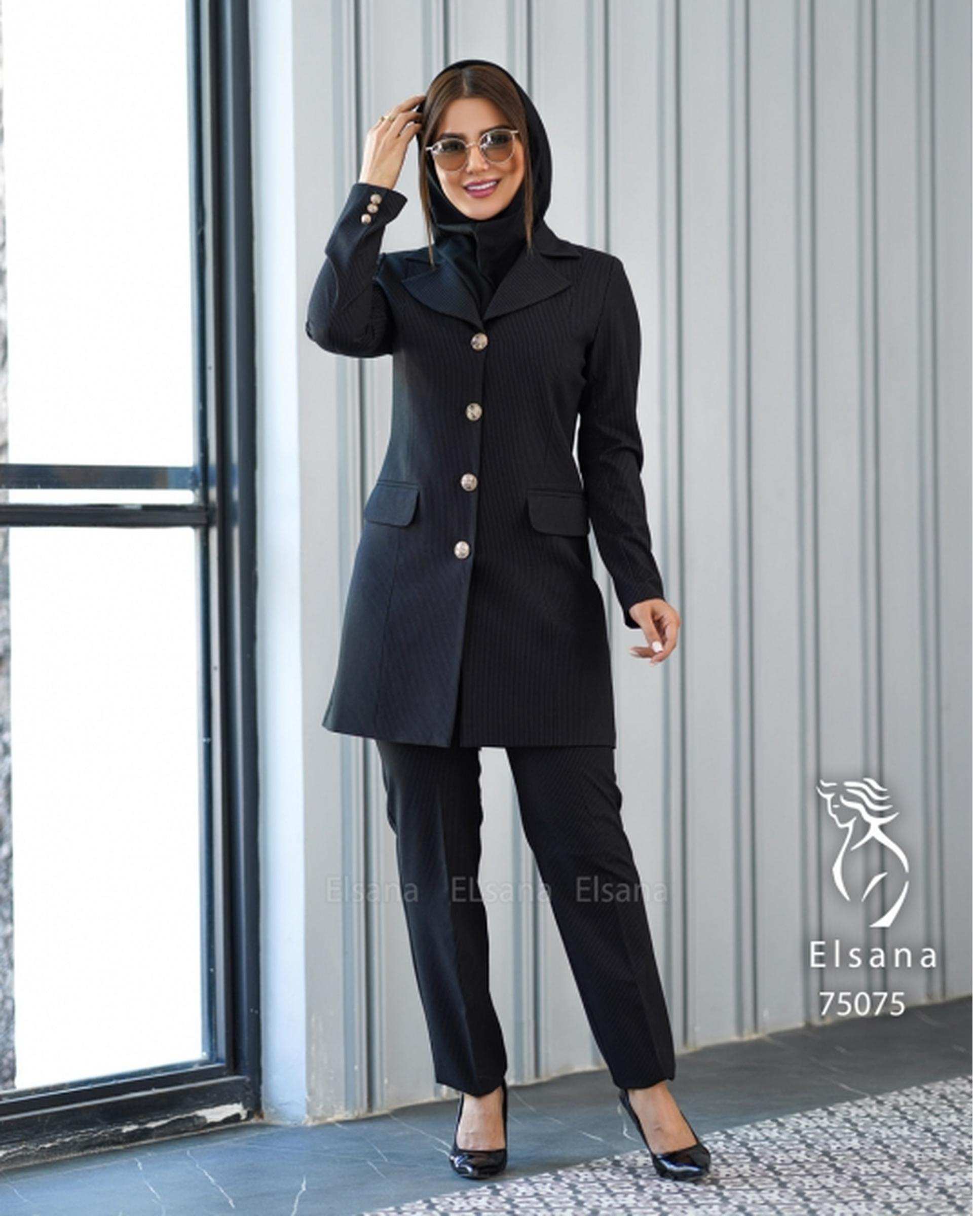ست مانتو و شلوار اداری زنانه مدل ابریشم دیپلمات السانا Elsana کد 750