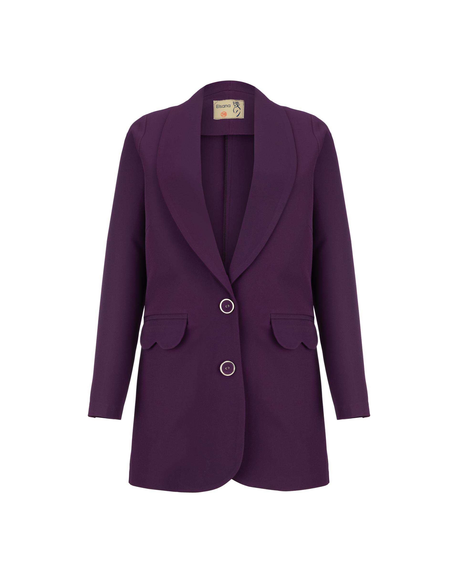 ست کت و شلوار زنانه بنفش السانا Elsana مدل تپش کد 794