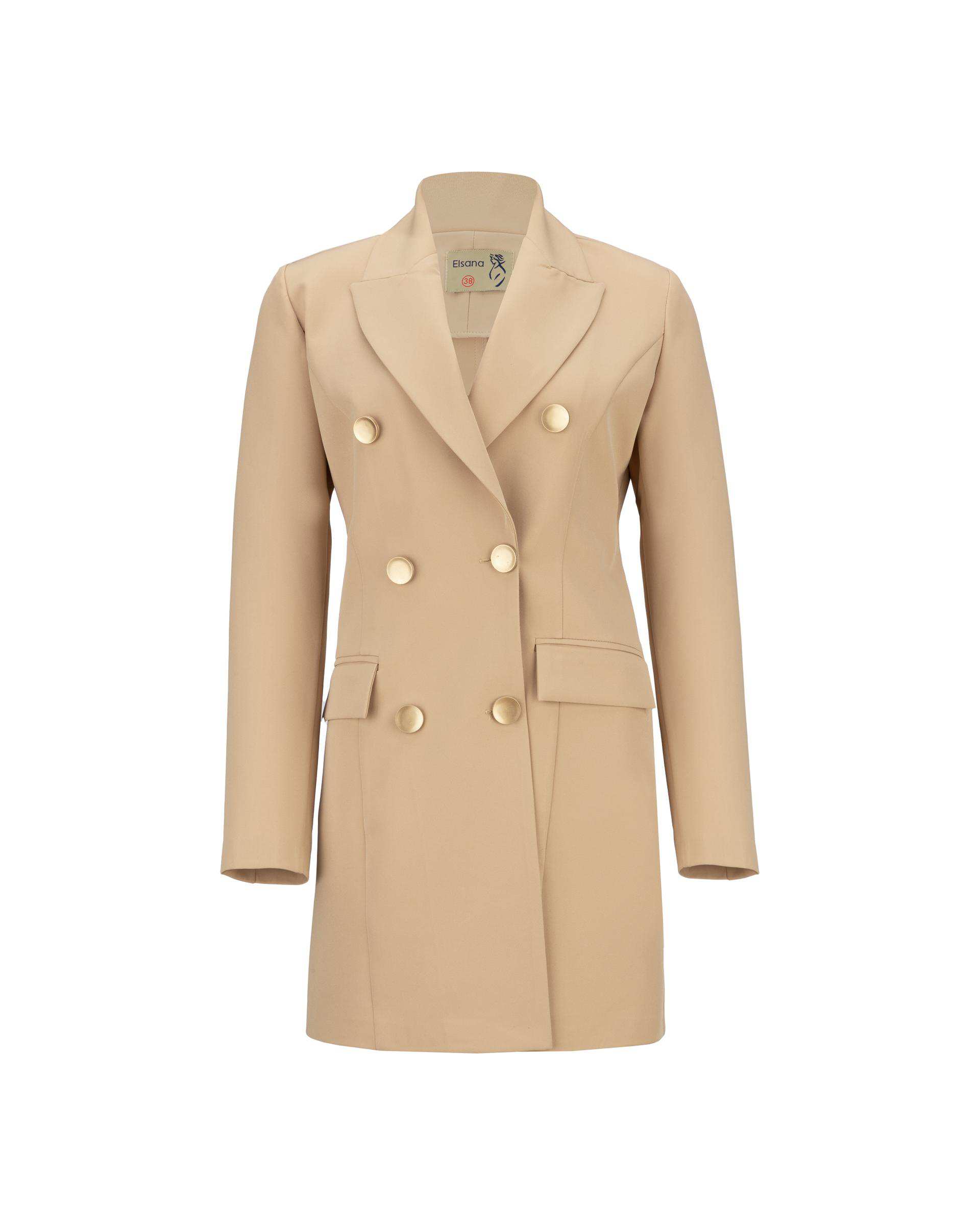 کت زنانه نخودی السانا Elsana مدل شانار کد 1348