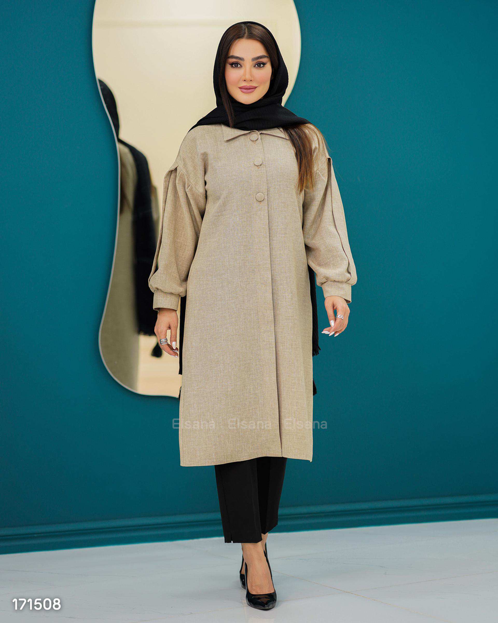 مانتو زنانه کرم السانا Elsana مدل ماهرخ کد 1715