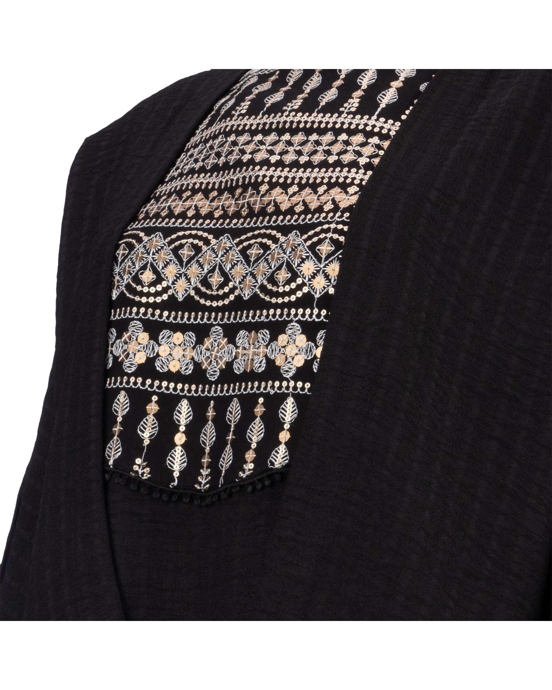 ست سارافون و رویه زنانه مشکی السانا Elsana مدل نوژین کد 1914