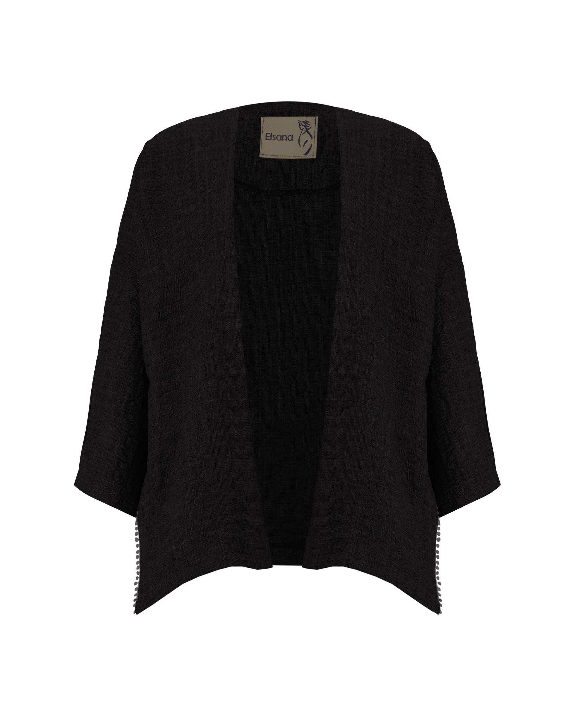 ست سارافون و رویه زنانه مشکی السانا Elsana مدل نوژین کد 1914