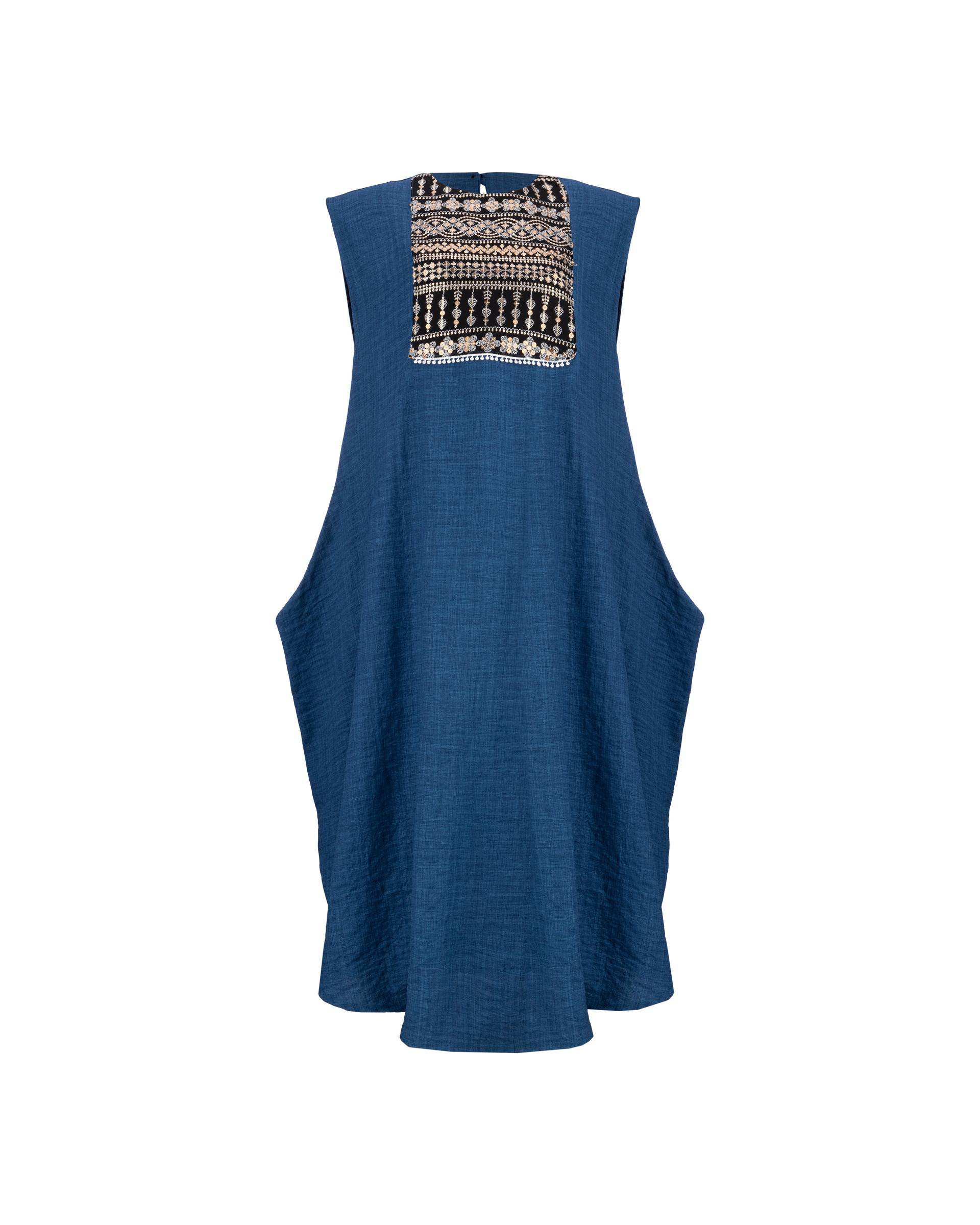 ست سارافون و رویه زنانه آبی نفتی السانا Elsana مدل نوژین کد 1914