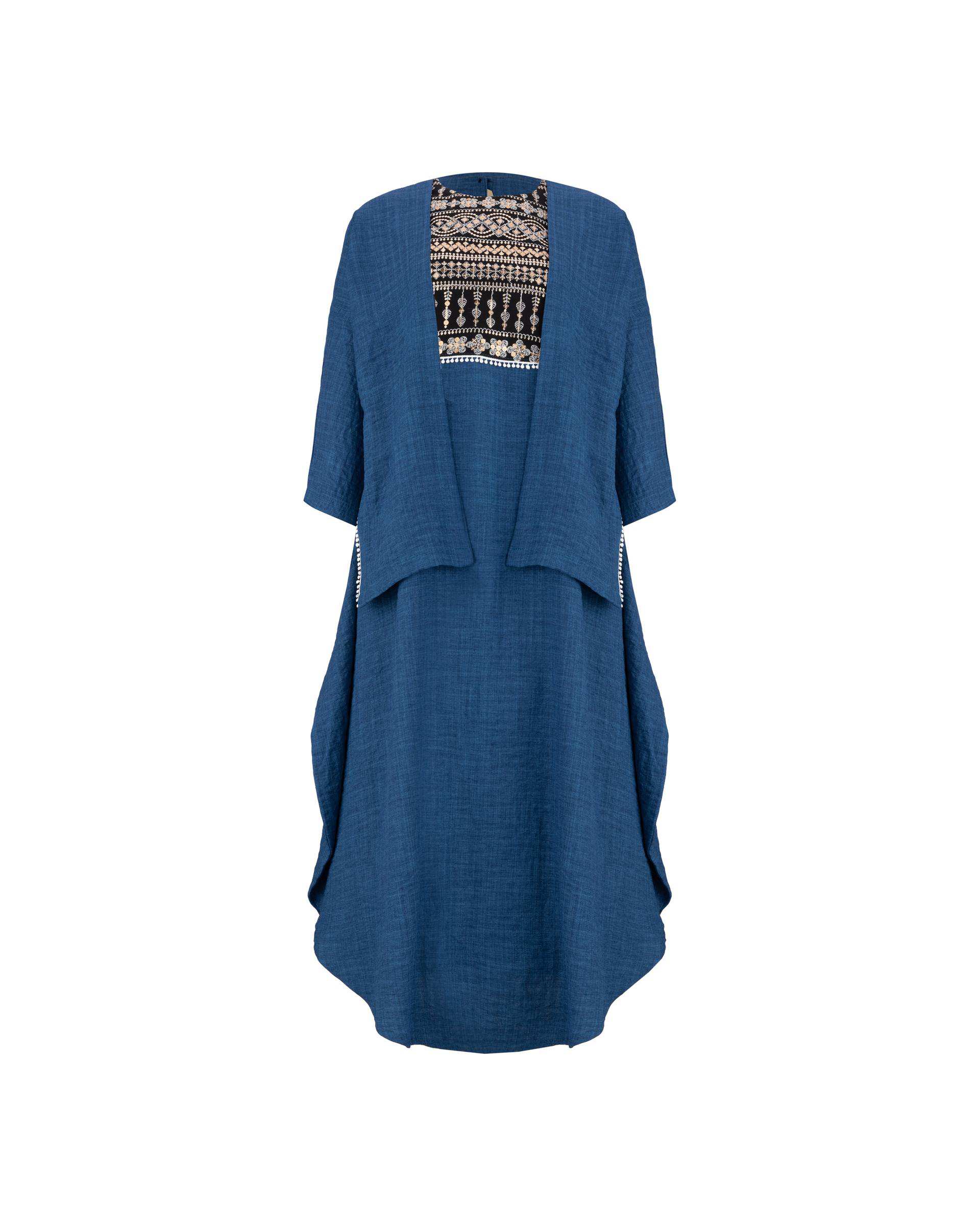 ست سارافون و رویه زنانه آبی نفتی السانا Elsana مدل نوژین کد 1914