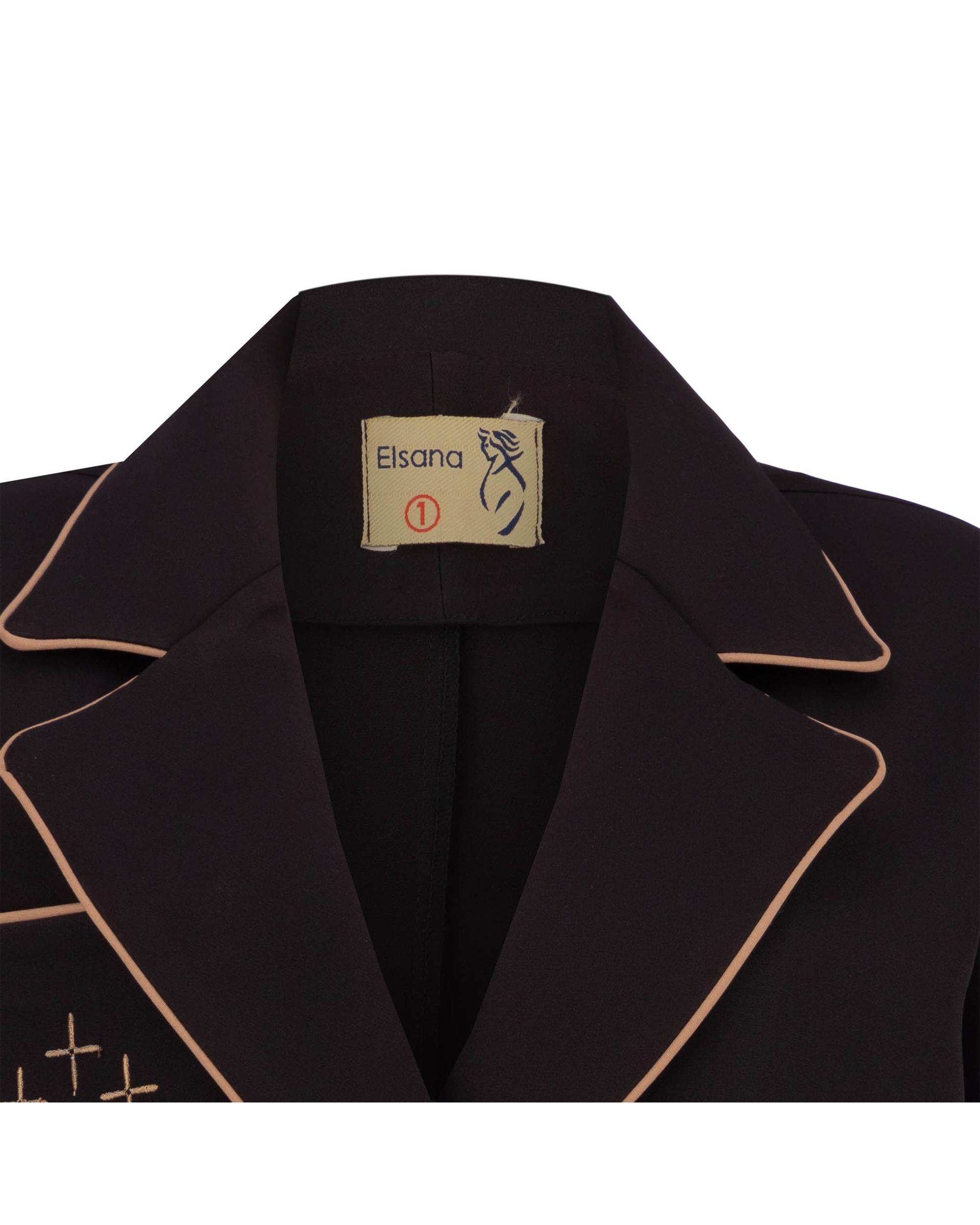 ست کت و شلوار زنانه مشکی کرم السانا Elsana مدل شادوین کد 2040